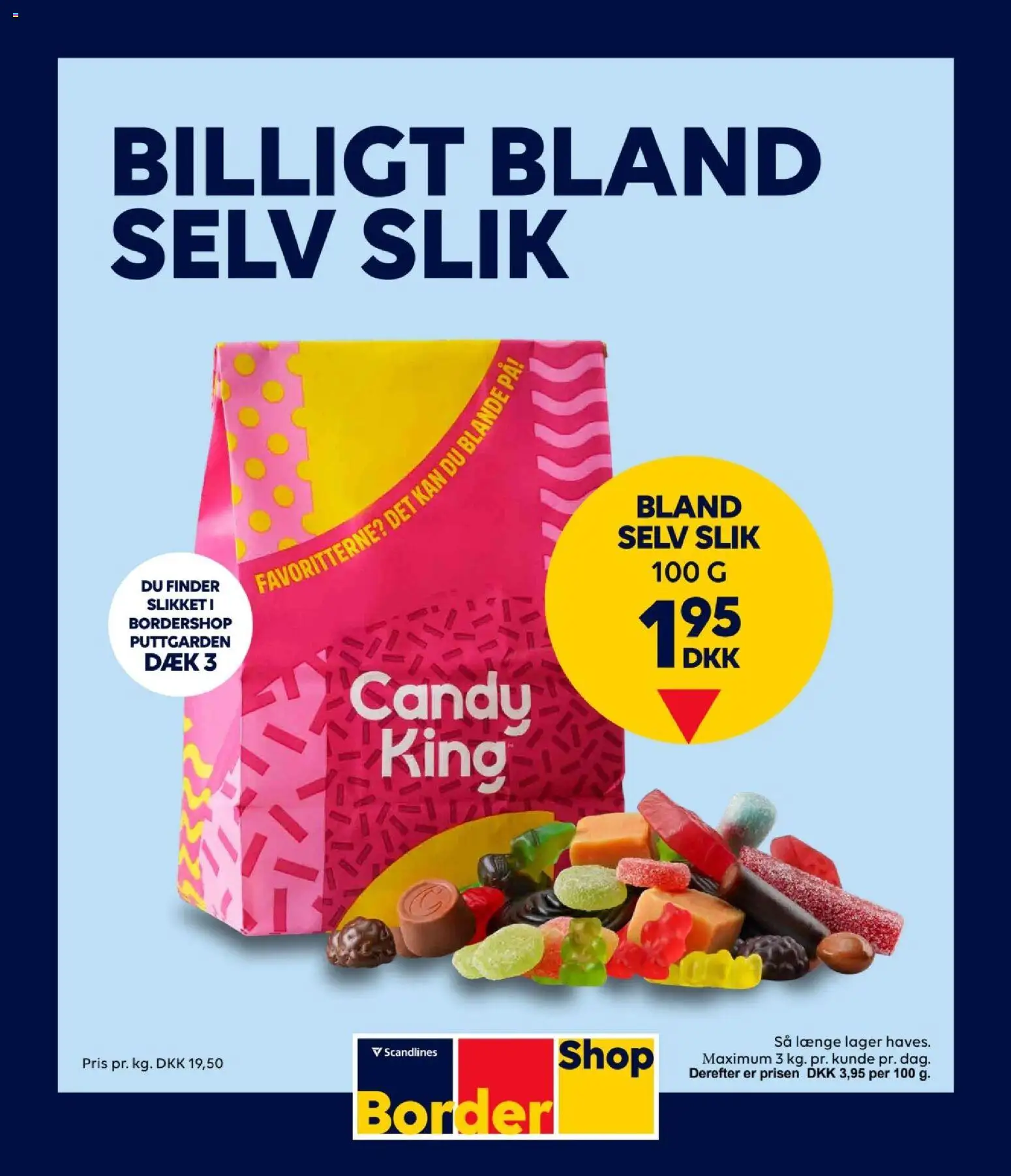 Eksempel på tilbudsavis Billigt Bland Selv Slik fra butik Bordershop gyldig fra 05/02/2026