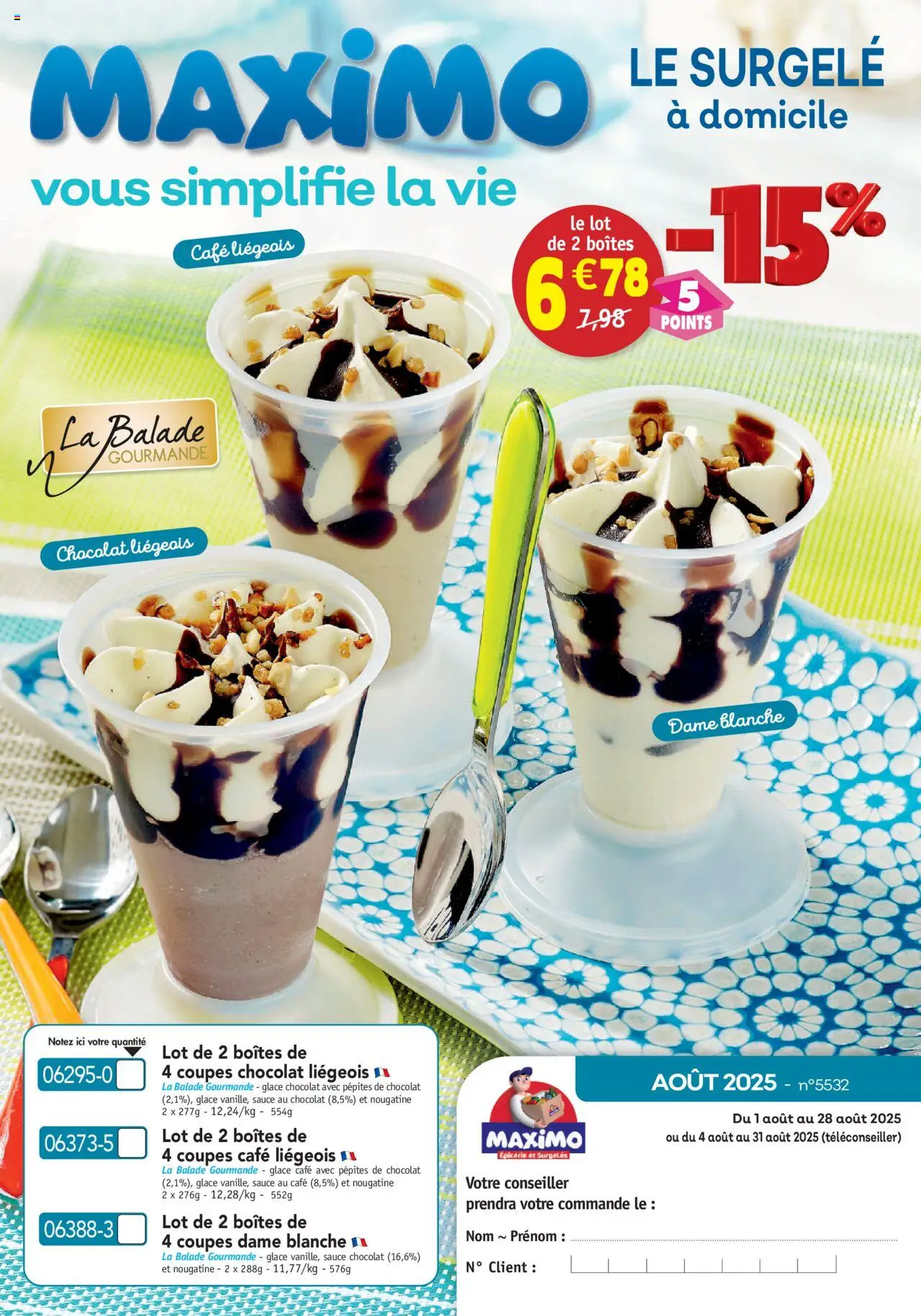 Catalogue de la boutique Maximo valable du 01/08/2025 - Page numéro 1 - Café, Glace, Chocolat, Pépites de chocolat
