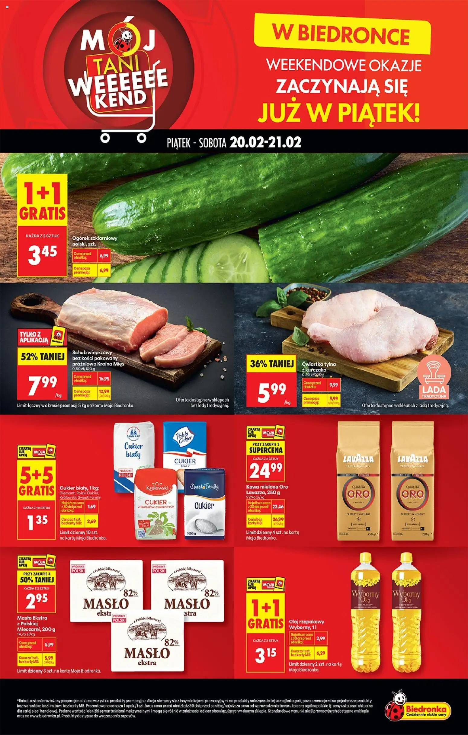 Pogląd gazetki "Tani weekend" ze sklepu Biedronka ważnej od 20.02.2026