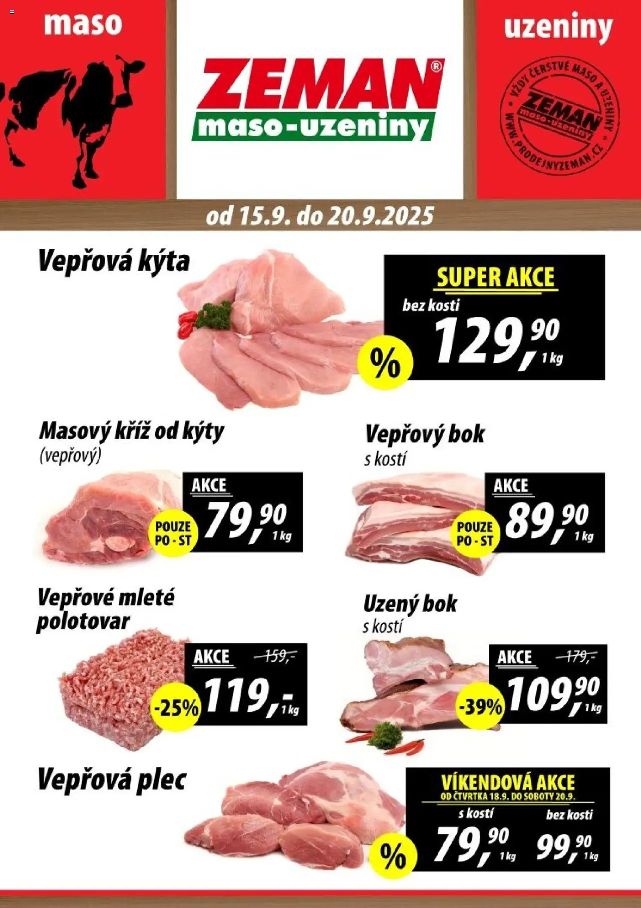  Prodejny Zeman Leták - Kladno, Příbram, Votice (15.09.2025 - 20.09.2025)