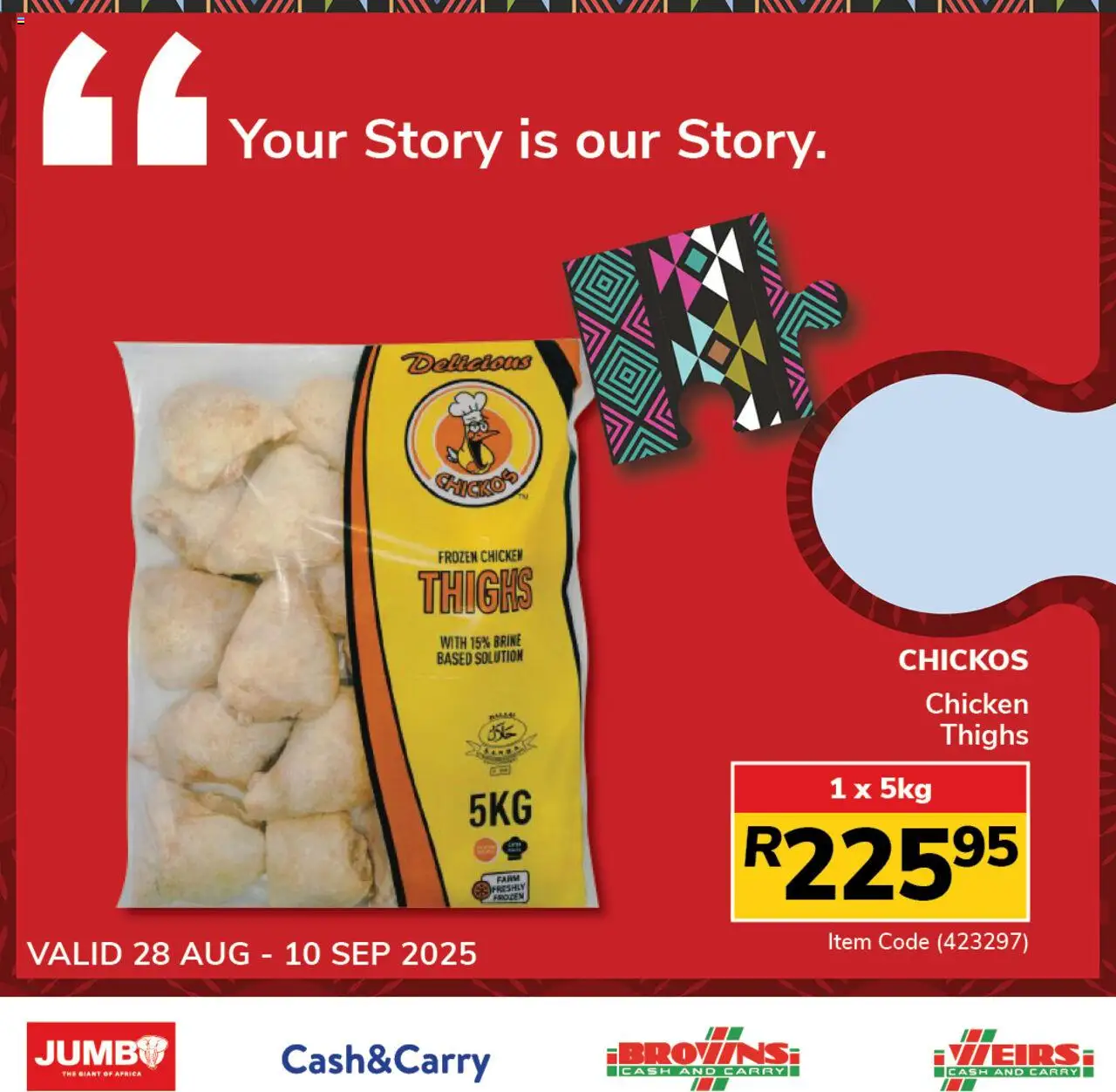 Jumbo Heritage Day Braai from 28/08 - 10/09/2025 > Promotions - Chicken, Thighs, Frozen chicken