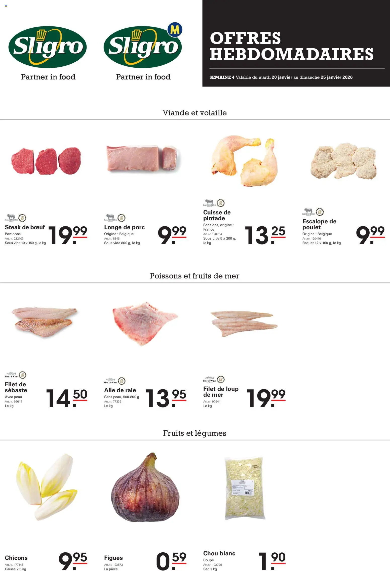 Voorbeeld van Publicité van winkel Sligro geldig vanaf 20/01/2026 - Steak, Vis, Filet