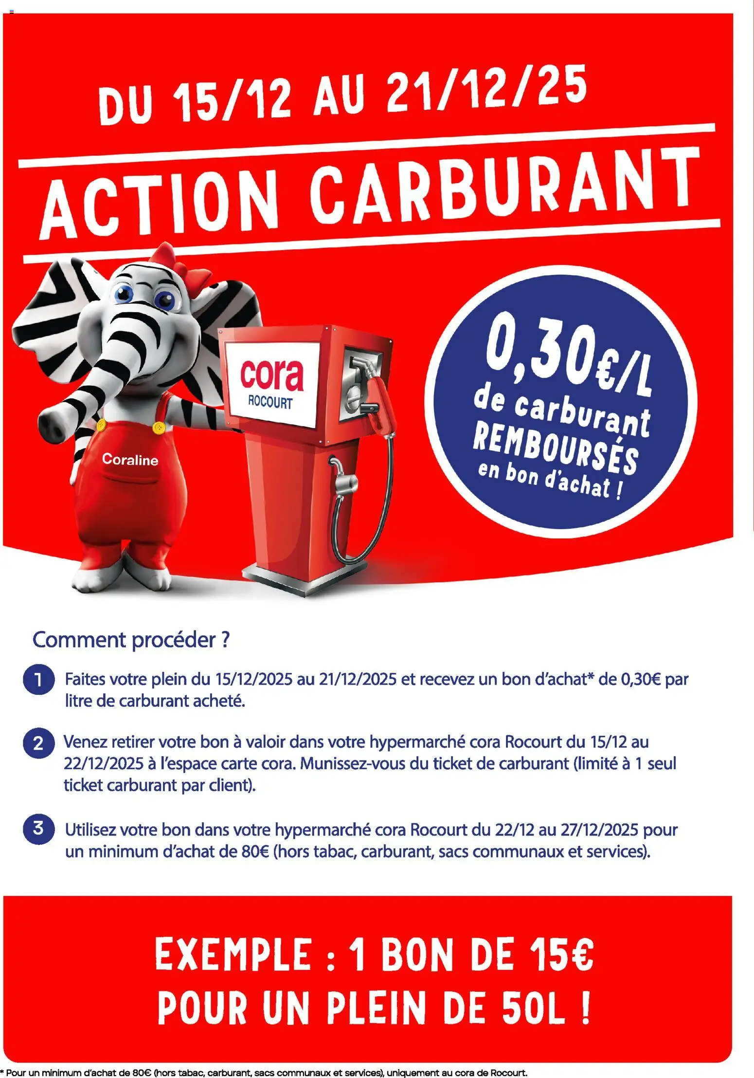 Voorbeeld van Action carburant cora Rocourt van winkel Cora geldig vanaf 15/12/2025