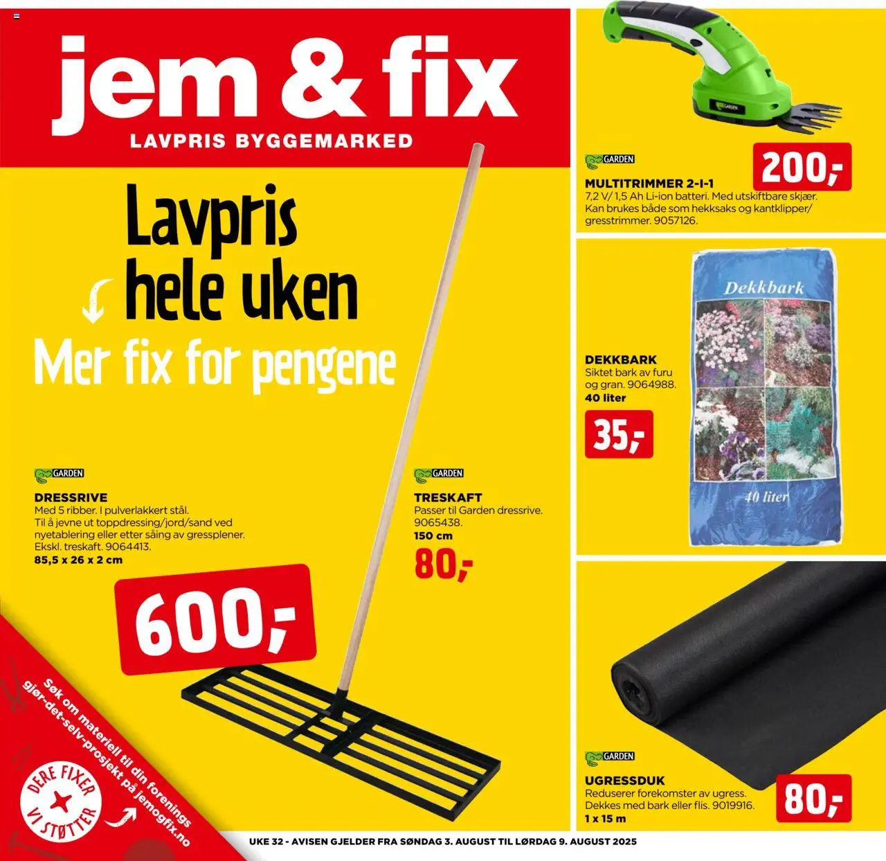 Kundeavis Jem & Fix gyldig fra 03/08/2025 - Sidenummer 1