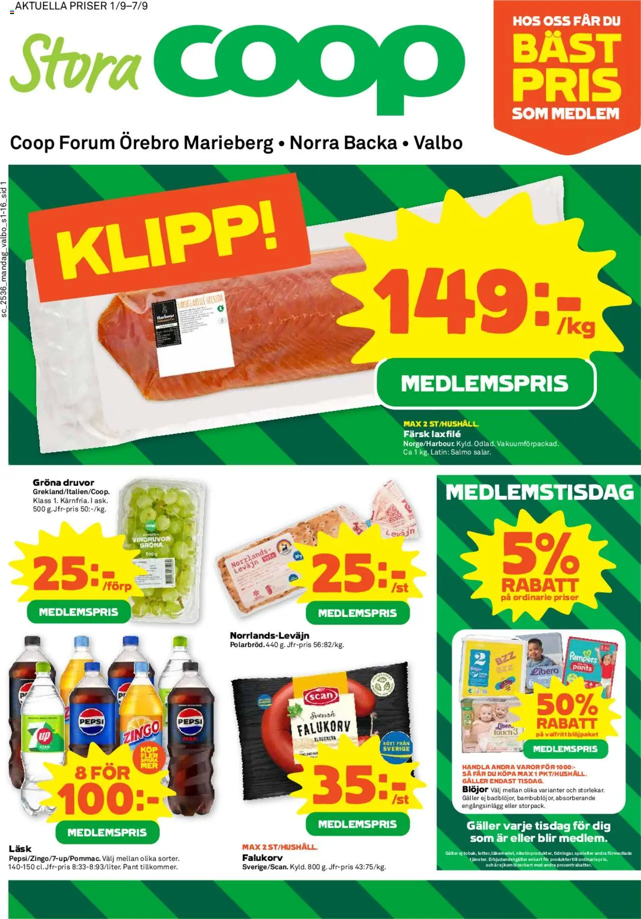 Marieberg är giltig 01/09 2025 > Veckans Erbjudanden gäller från 01/09/2025 till 30/09/2025 sidnummer 1
