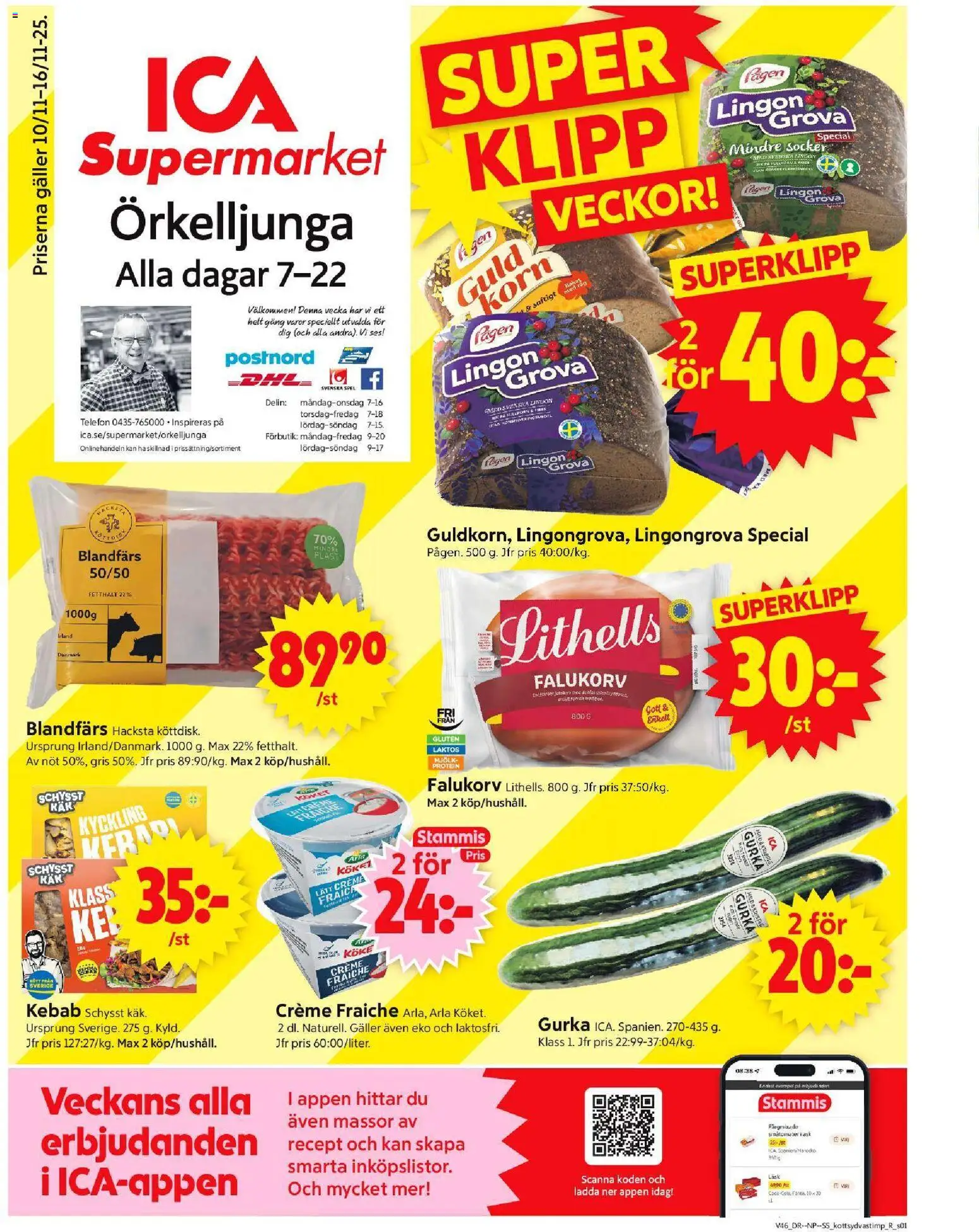 Förhandsgranska reklamblad Örkelljunga från butik ICA Supermarket gäller från 10/11/2025