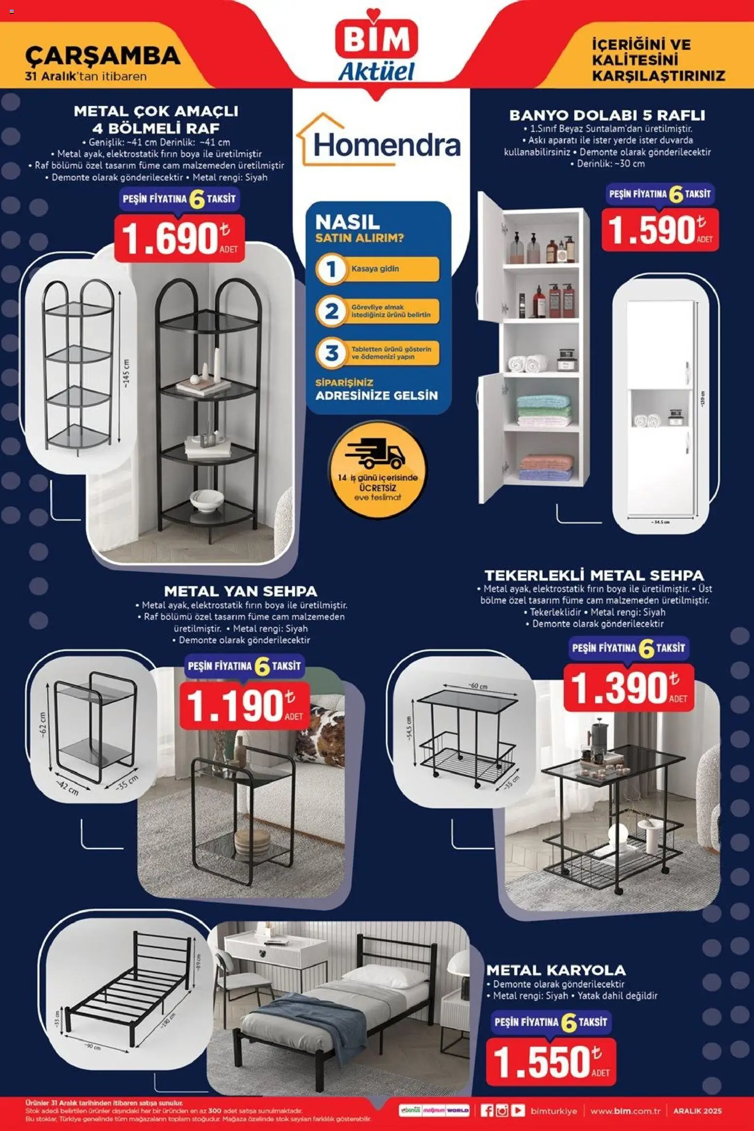 BİM Katalog Çarşamba 31.12.2025 - Broşürünün önizlemesi