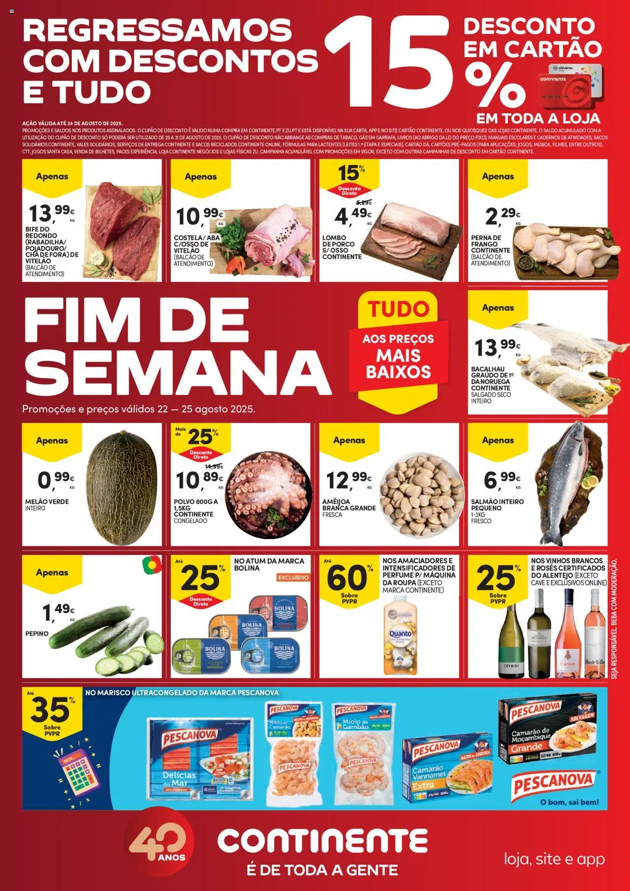 Continente Folheto de 22/08/2025 - catálogo esta semana - página 1
