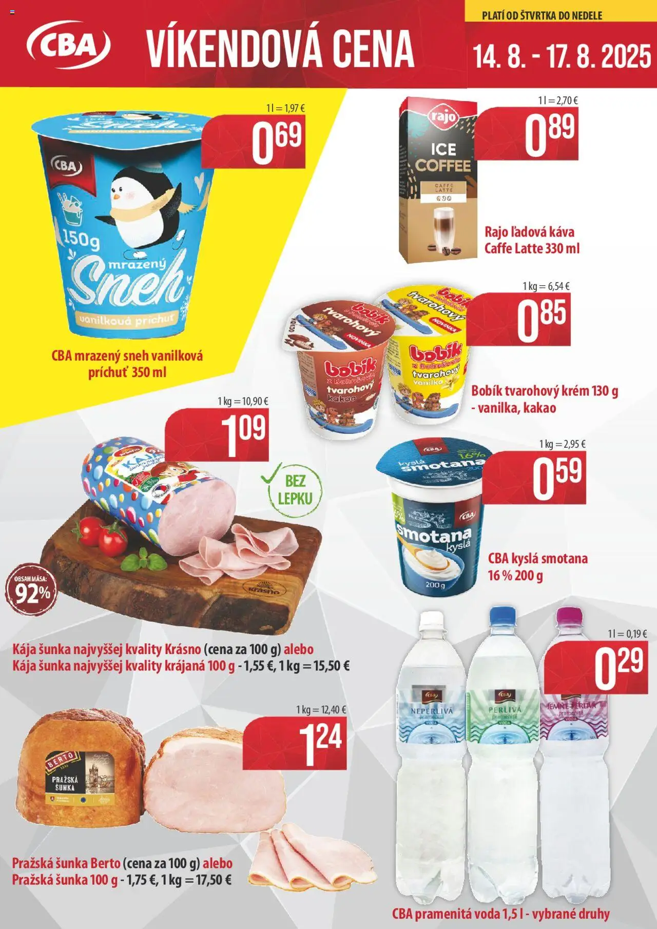 CBA Verex Víkendová cena (14.08. - 17.08.2025) - Akčná ponuka