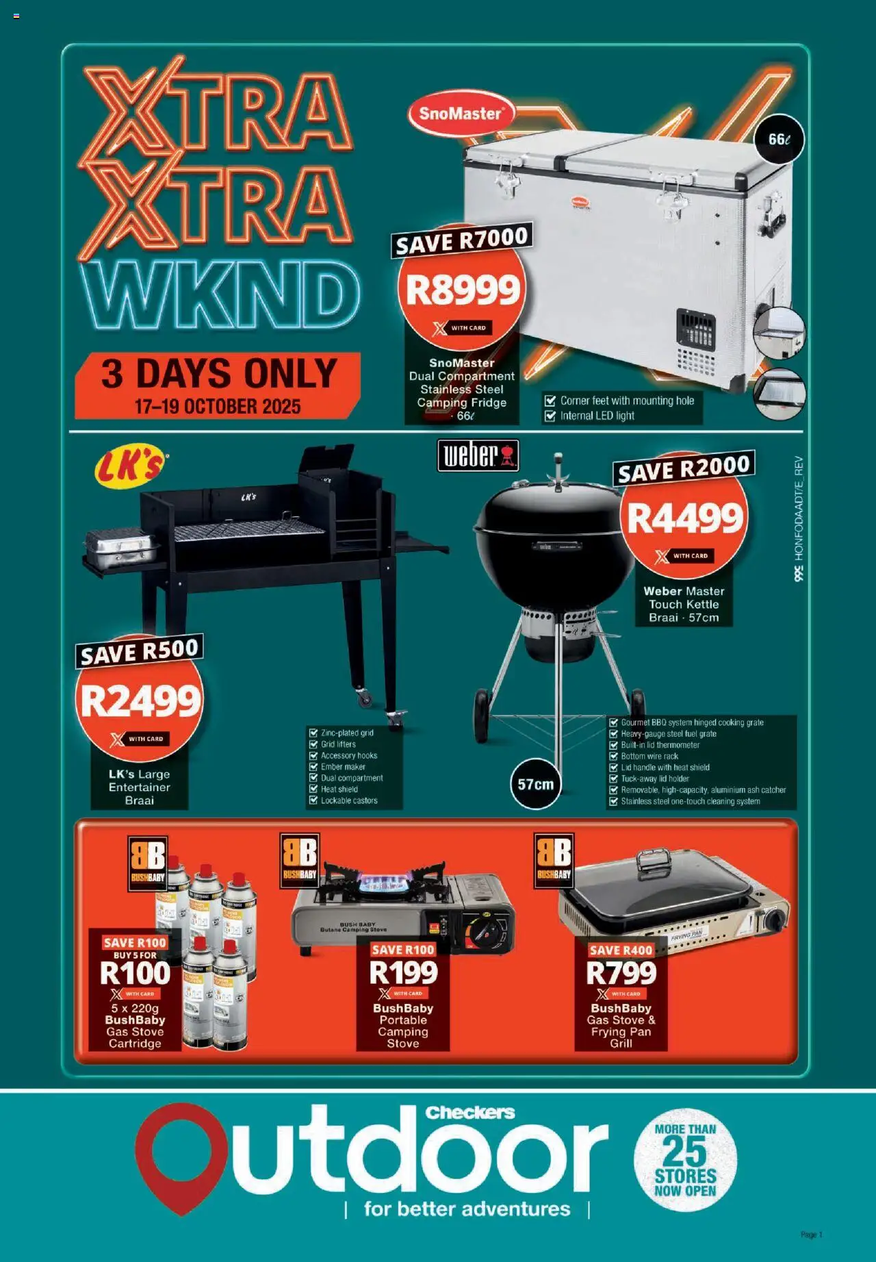 Checkers Gauteng - Outdoor Xtra Xtra Wknd Promotion 17/10 - 19/10/2025 >> Catalogue
