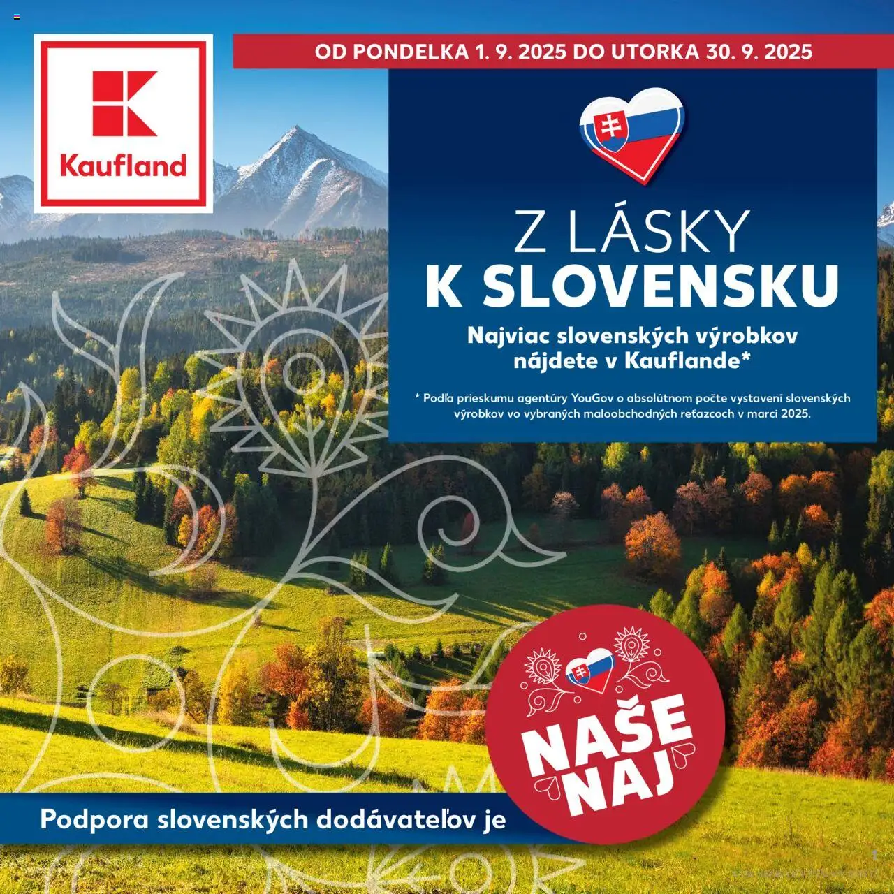 Kaufland SK aktuális szórólap, érvényes 2025.09.01.-től - 1 oldal