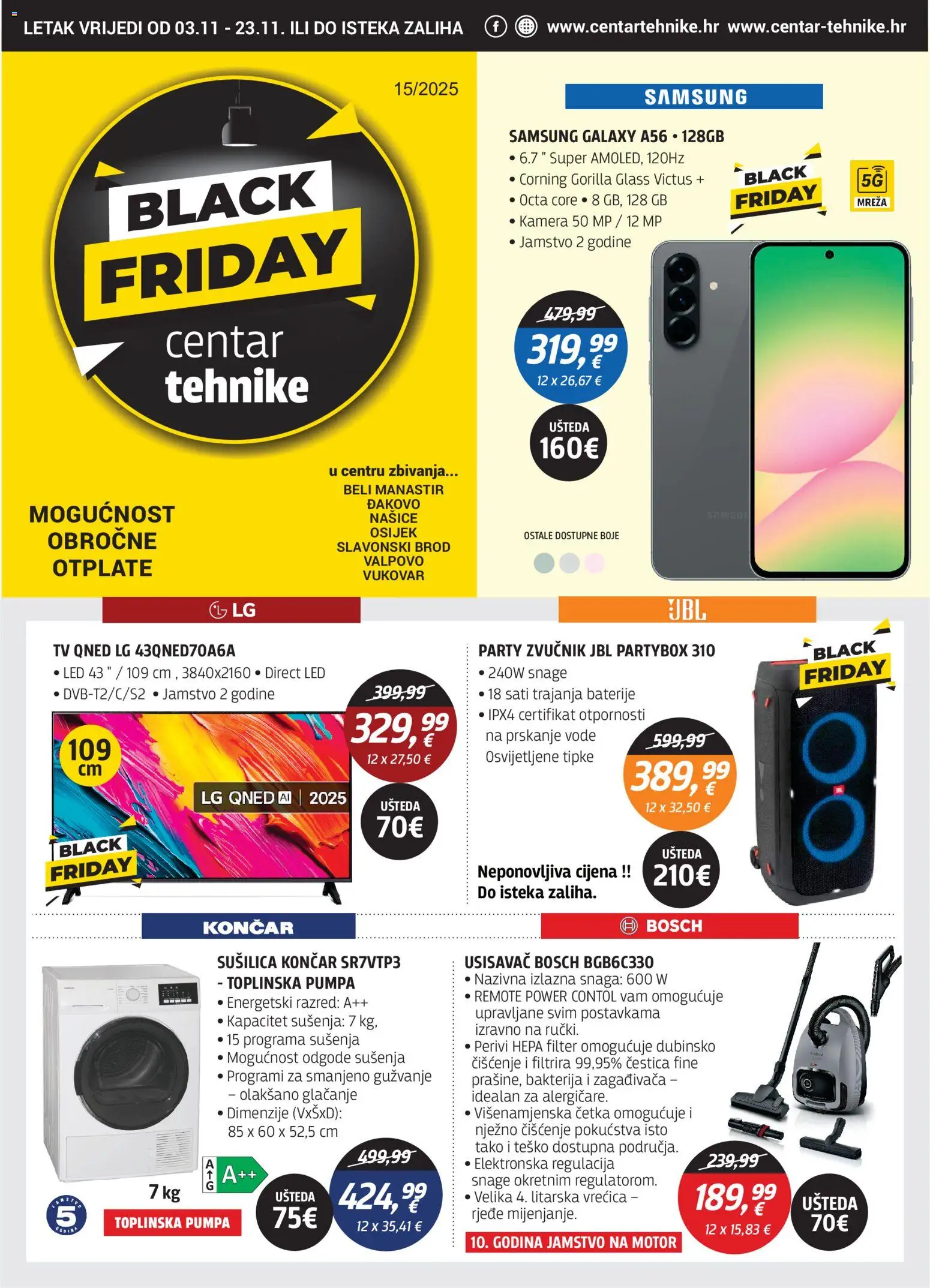Pregled letka Black Friday trgovine Centar Tehnike vrijedi od 03.11.2025