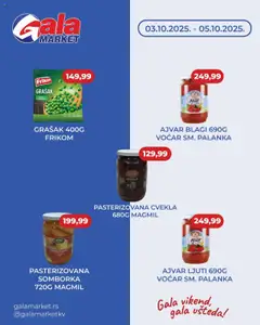 Pregled Gala MARKET kataloga - važi od 03.10.2025