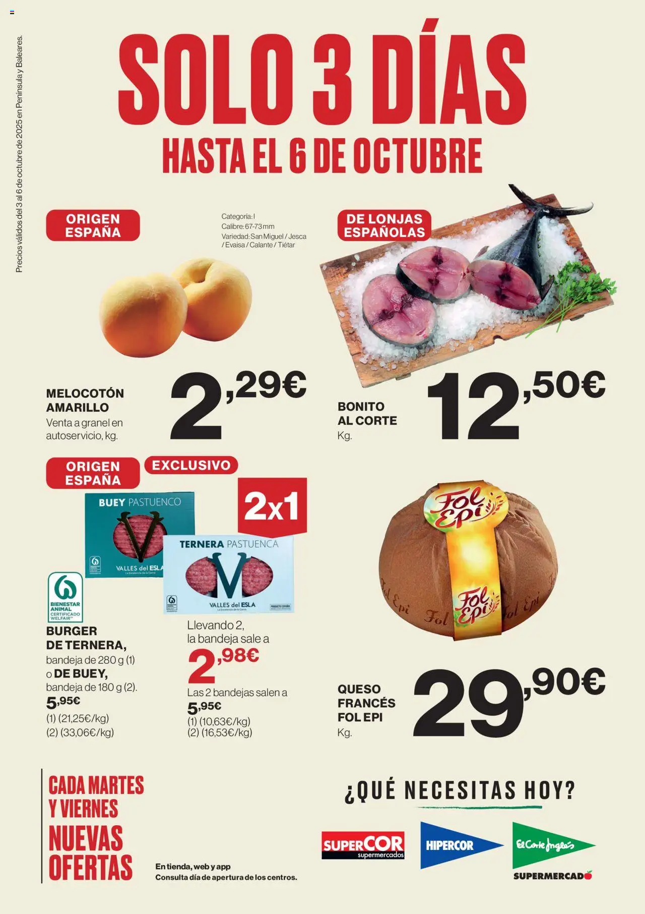 Hipercor Catálogo > 03/10 - 06/10/2025 > Ofertas - Queso, Bandeja