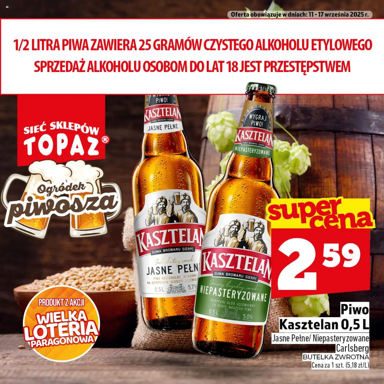 Topaz Ogródek Piwosza od 11.09.2025 - Nowa Gazetka - Numer strony 1