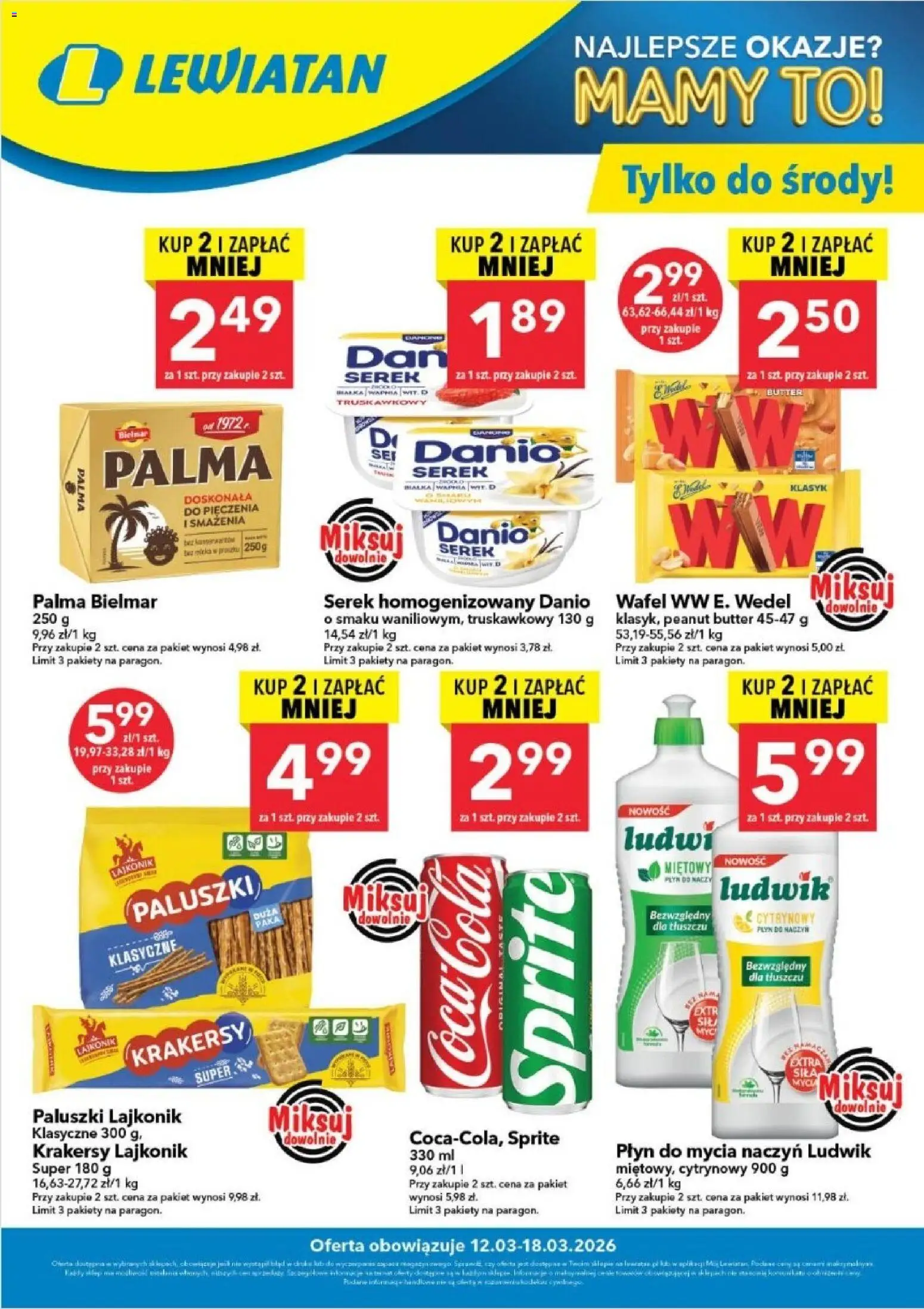 Pogląd gazetki "Lewiatan gazetka - W wielopakach taniej" ze sklepu Lewiatan ważnej od 12.03.2026