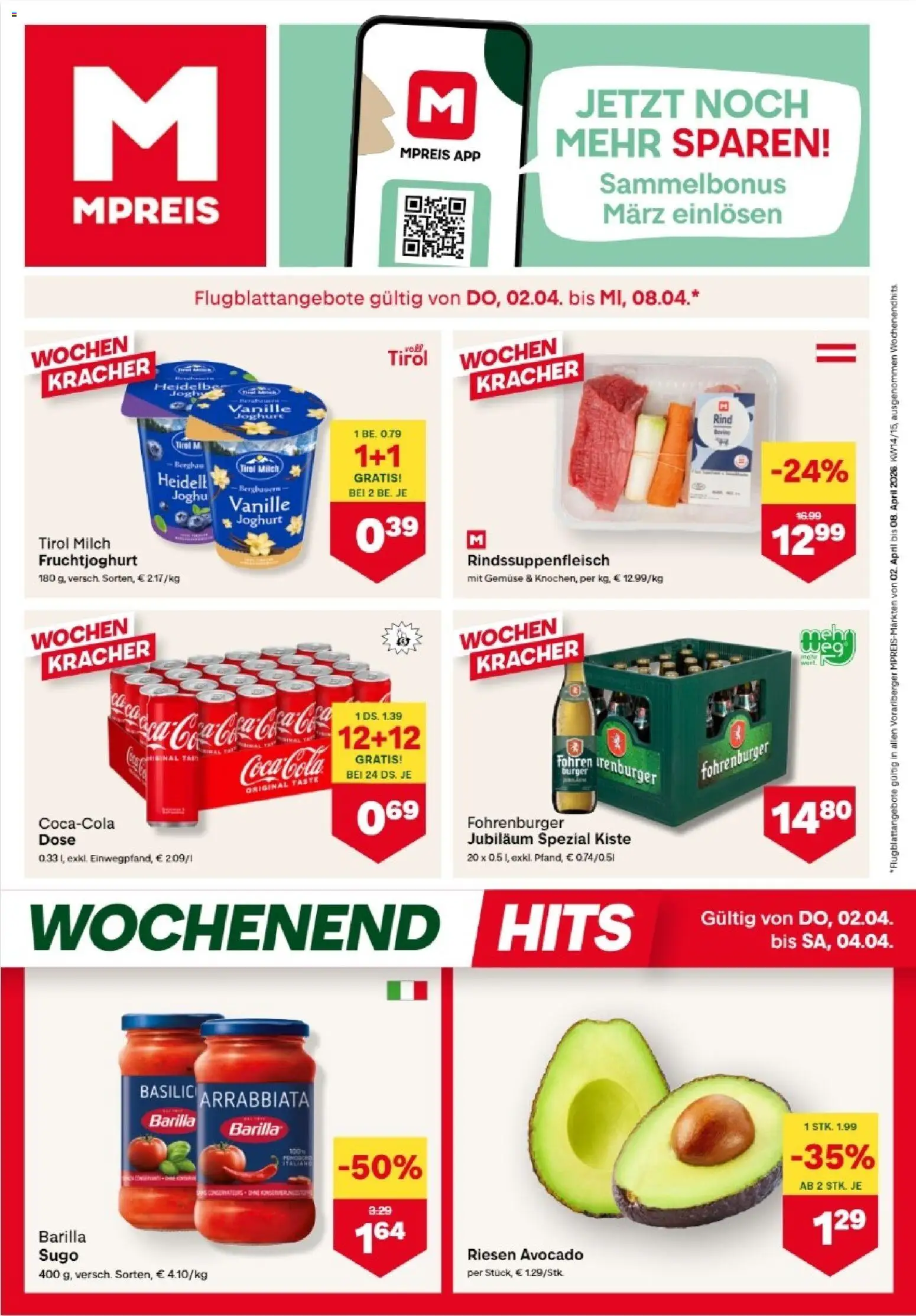 Vorschau der Angebote: MPREIS MPREIS Hohenems gültig ab 02.04.2026