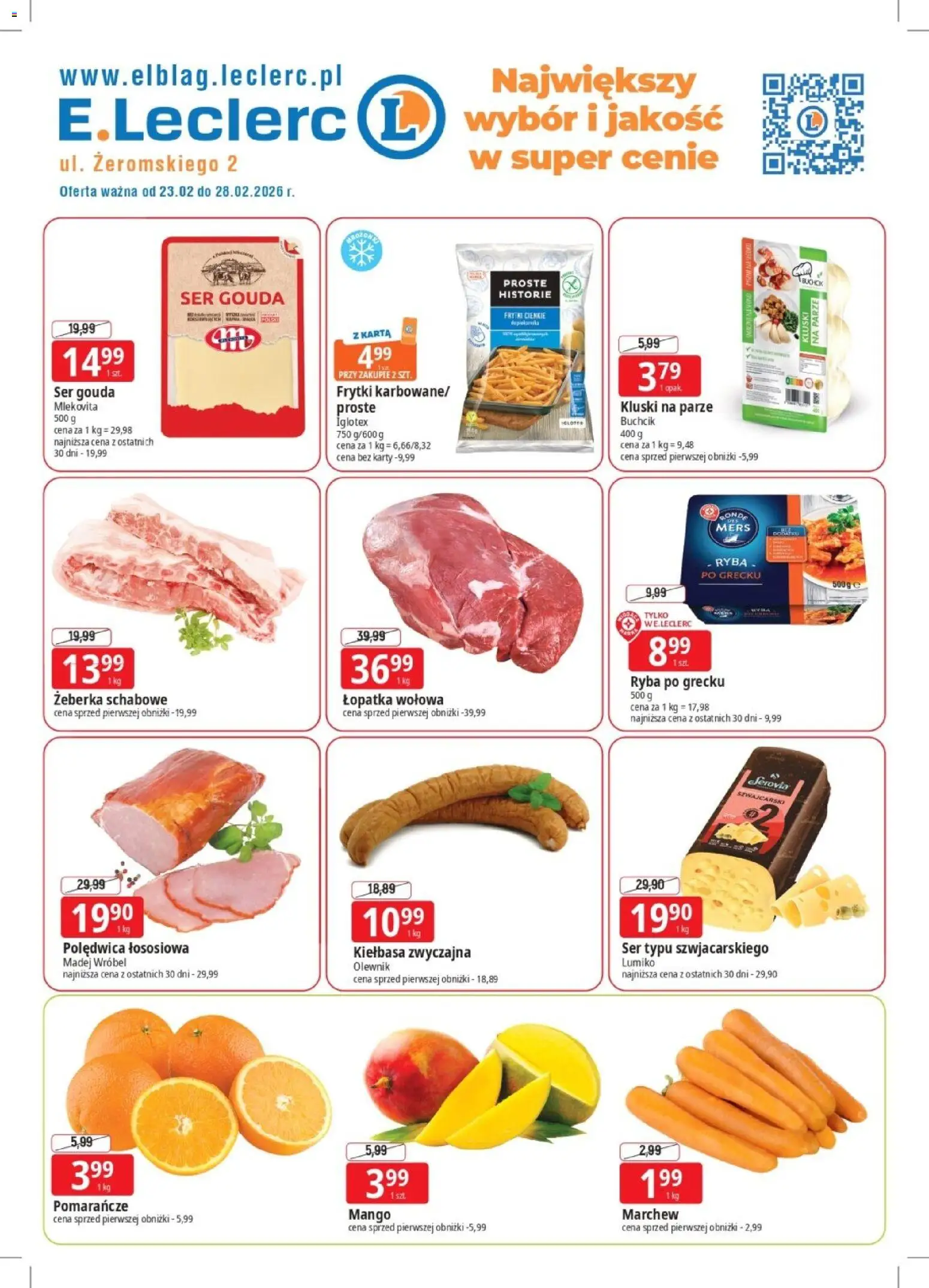 Pogląd gazetki "Elbląg" ze sklepu E.Leclerc ważnej od 23.02.2026