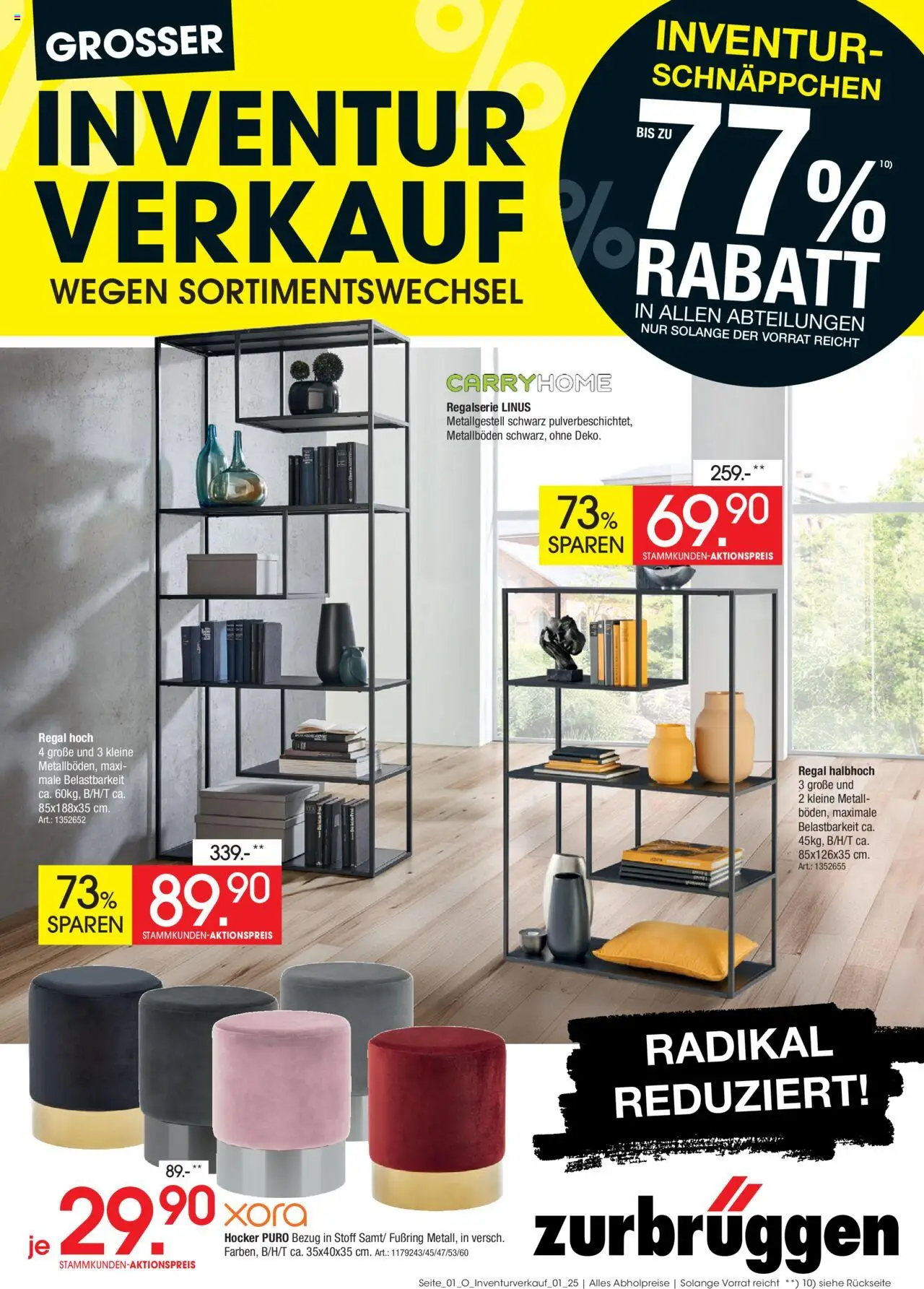Zurbrüggen Inventurverkauf (vom 04.08.2025 - 30.09.2025)