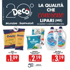 Anteprima dell'opuscolo Decò volantino Maxistore, Supermercati Lipari dal negozio Decò valido da 07/04/2026