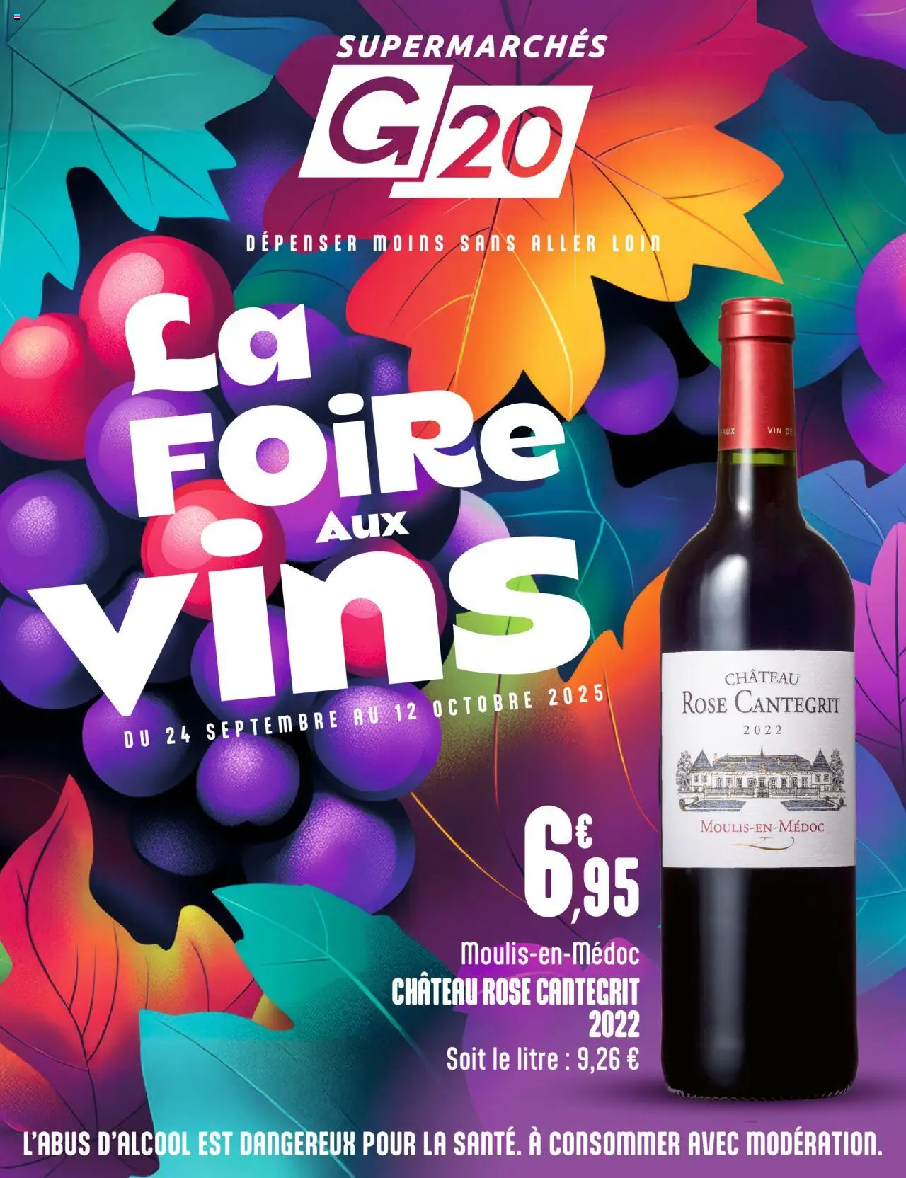 Catalogue la foire aux vins de la boutique G20 Supermarchés valable du 24/09/2025 - Page numéro 1