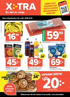Förhandsgranska reklamblad Aktuella reklamblad Coop X:-TRA från butik Coop X:-TRA gäller från 29/09/2025