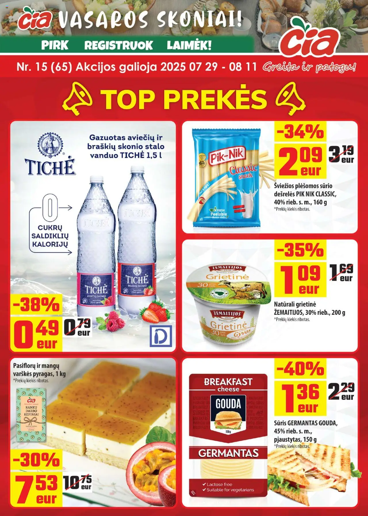 ČIA MARKET leidinys galioja nuo 2025.07.29 – puslapio numeris 1