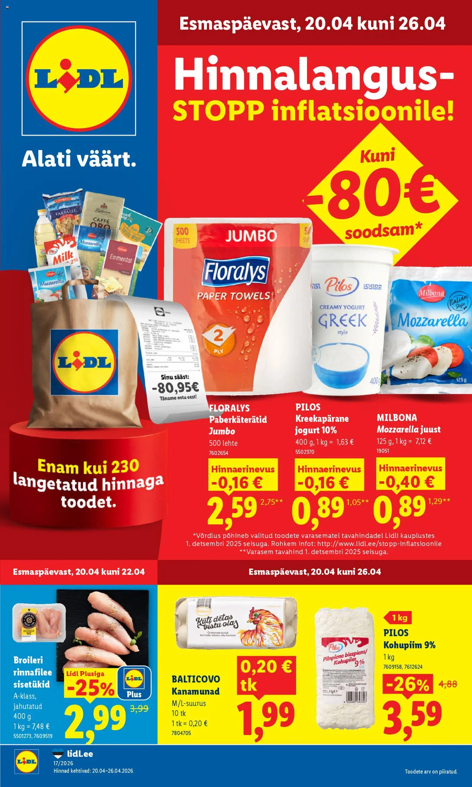 Lidl kliendilehe eelvaade alates 20.04.2026