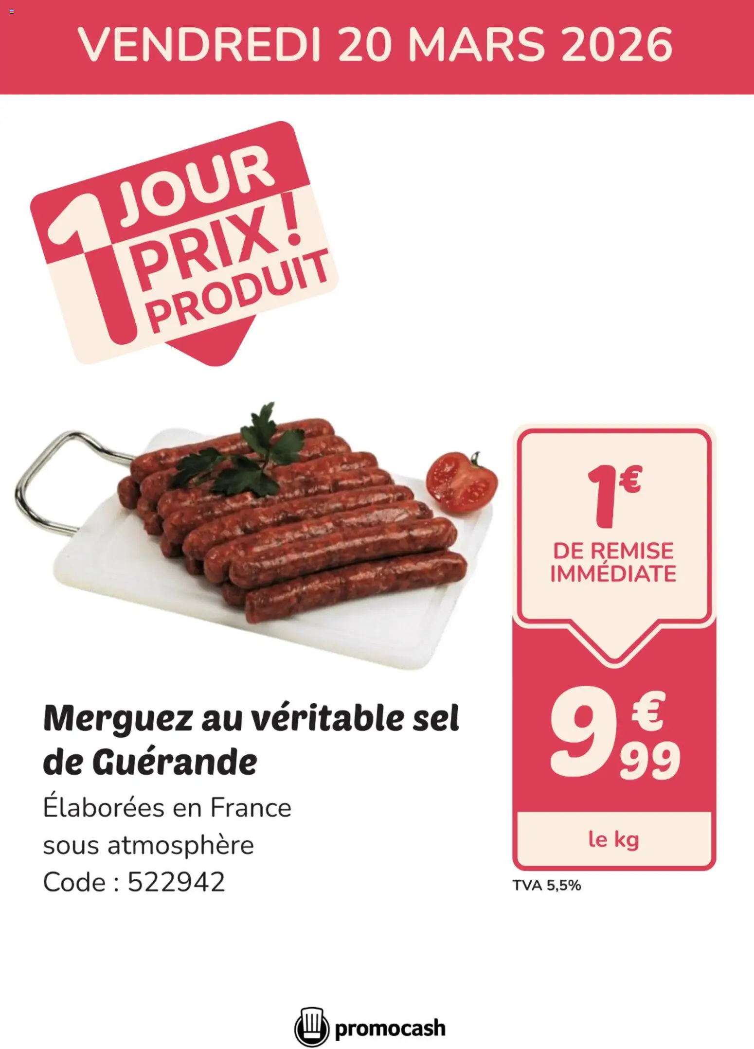 Prévisualisation de Promocash PROMO merguez du magasin Promocash formulaire valide 20/03/2026