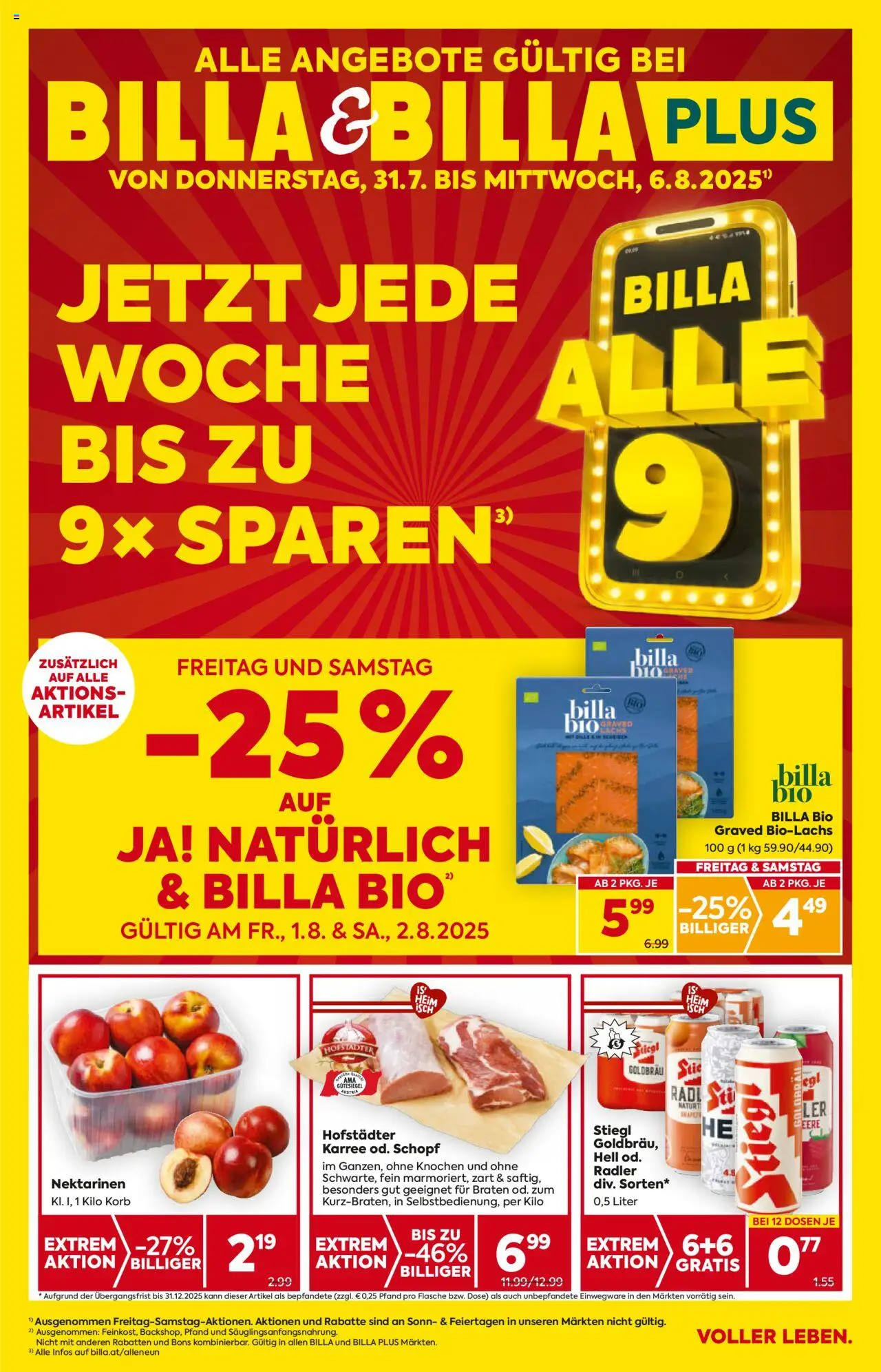 Billa AT aktuális szórólap, érvényes 2025.07.31.-től - 1 oldal
