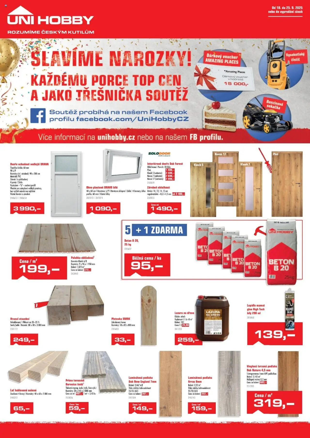 Uni Hobby Leták - Narozeniny (18.09.2025 - 25.09.2025)