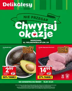 Pogląd gazetki "Warszawa Otwarcie" ze sklepu Delikatesy Centrum ważnej od 15.01.2026