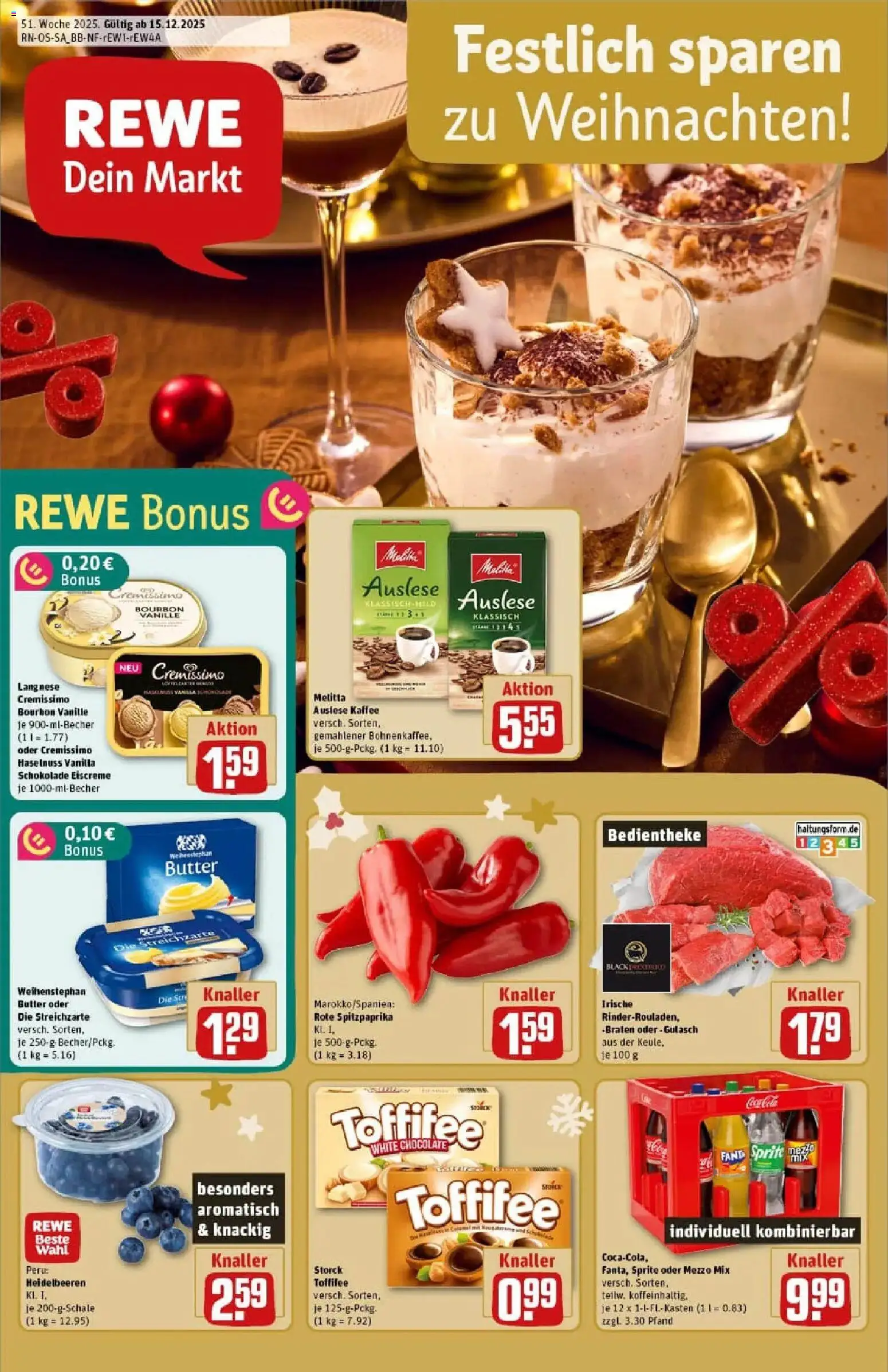 Vorschau von dem Prospekt des Geschäftes Rewe, gültig ab dem 15.12.2025