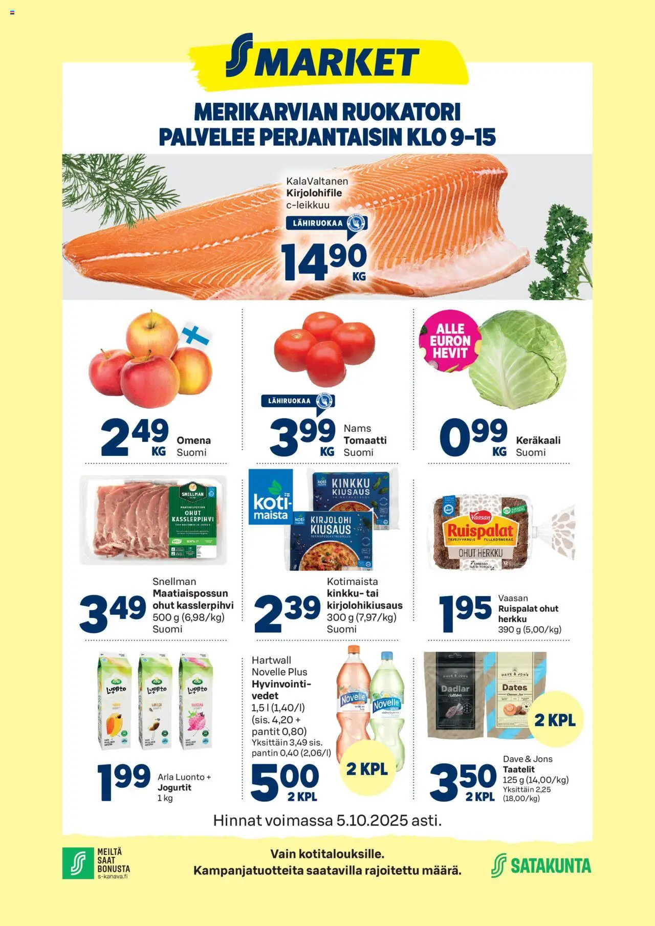 S-market-kaupan Merikarvia voimassa 01/10/2025 - Sivulla 1