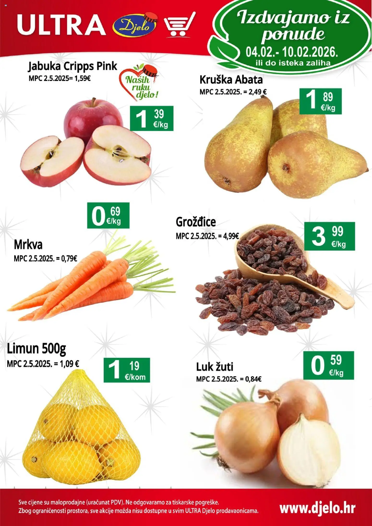 Pregled letka Trajanje akcije trgovine Djelo vrijedi od 04.02.2026