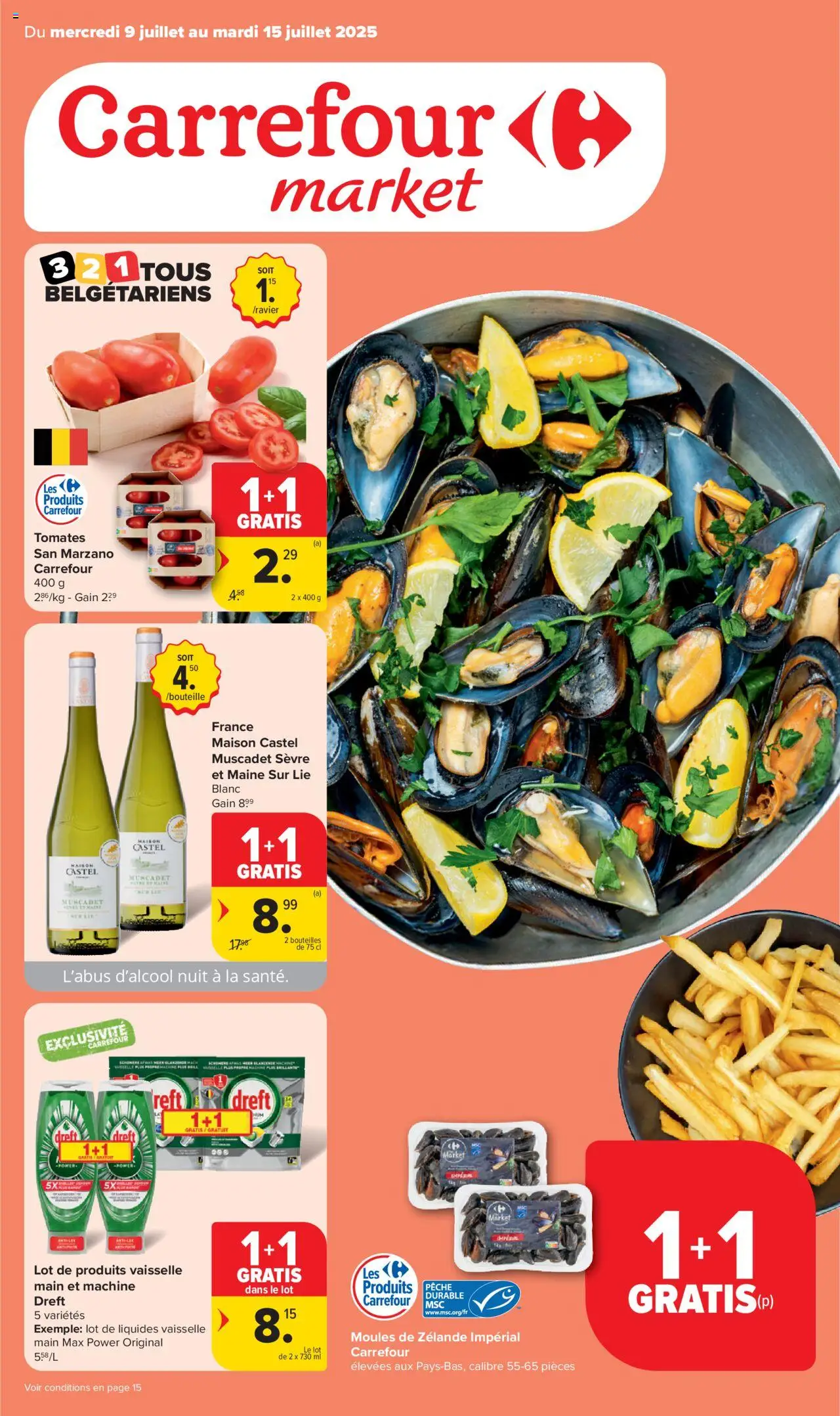 Carrefour market shop Folder de la semaine 27 geldig vanaf 09/07/2025 - Paginanummer 1 - La