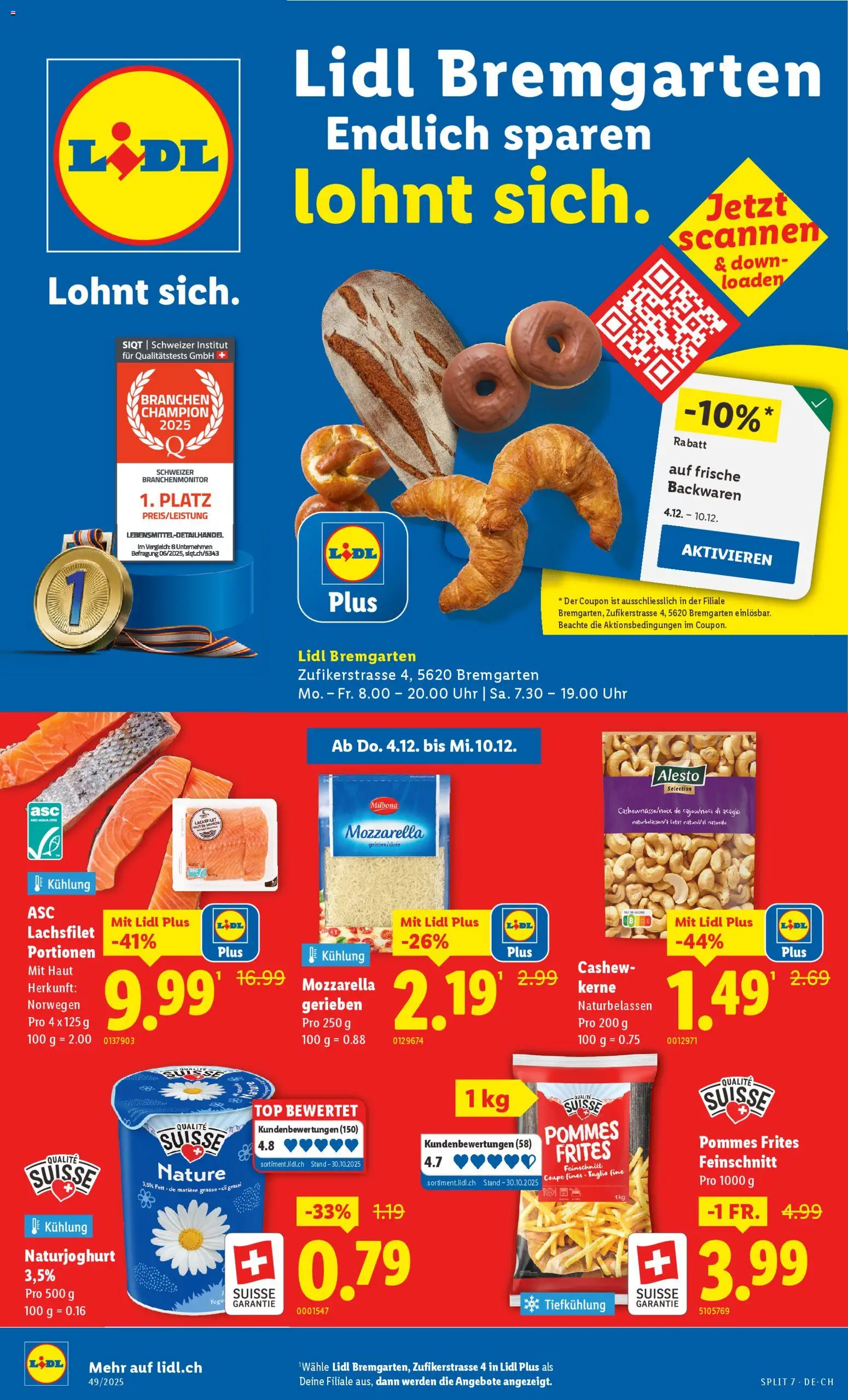 Vorschau des Merkblatts Aktionen Neueröffnung Bremgarten vom Shop Lidl gültig von 04.12.2025 bis 10.12.2025
