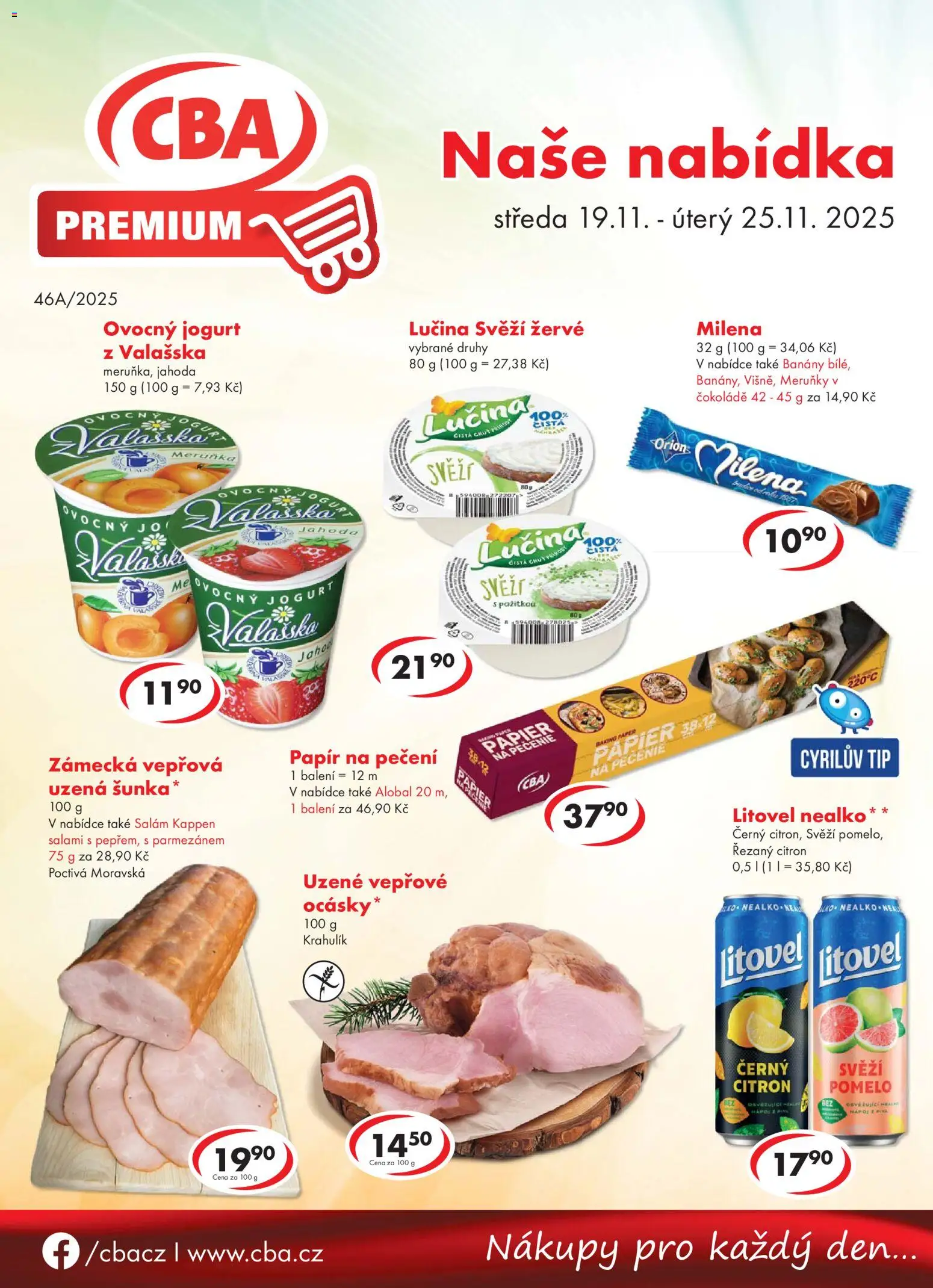 Náhled nabídky: CBA Leták - Premium platný od 19.11.2025