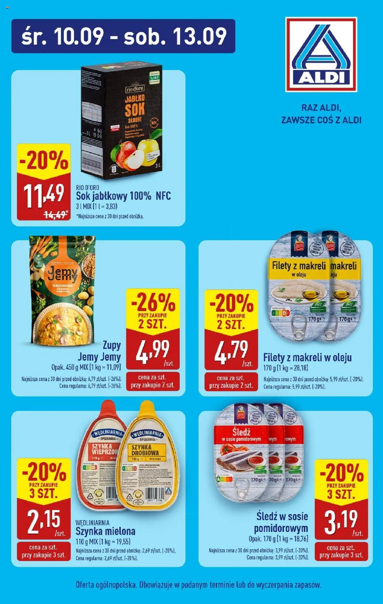 Aldi Promocja konserwy od 10.09.2025 - Nowa Gazetka - Numer strony 1