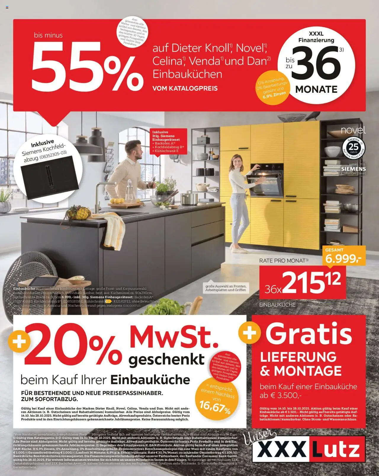  XXXLutz Einbauküche ab (14.10.2025 - 28.10.2025) - Seite 1 - Kühlschrank, Kochfeld