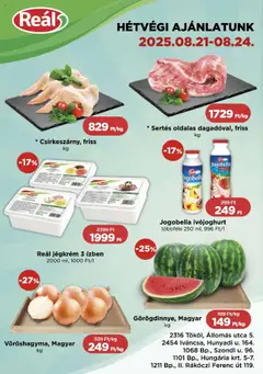 Reál - Bevásárló hétvége - Pest megye megtekintése, amely érvényes 2025.08.21.-től
