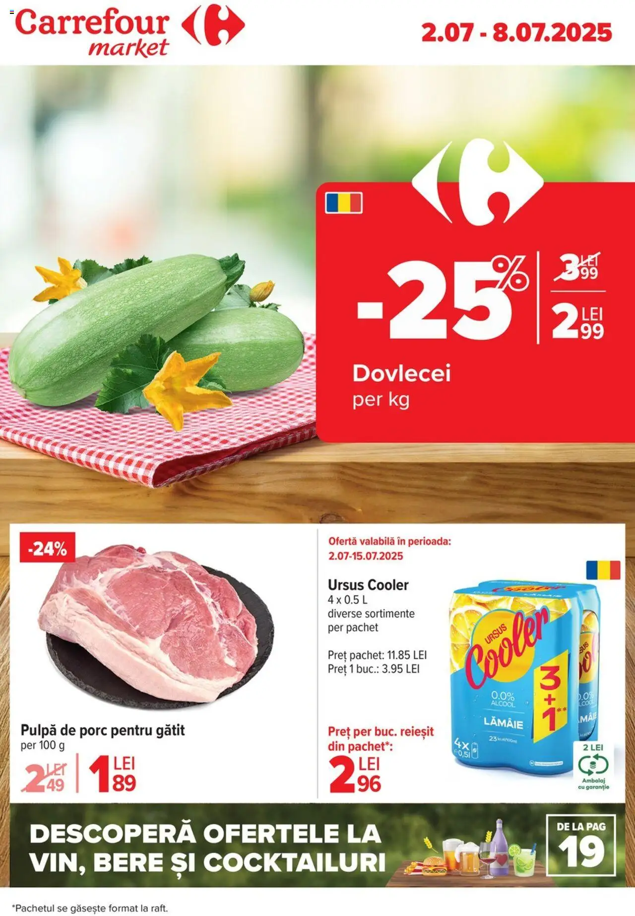 Catalog Carrefour 02.07.2025 - "Catalog - Market" - Pagină 1 - Bere, Lămâie, Ursus, Ursus cooler, Carrefour, Cooler, Cocktailuri