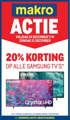 Voorbeeld van Actie Samsung TV's van winkel Makro geldig vanaf 19-12-2025