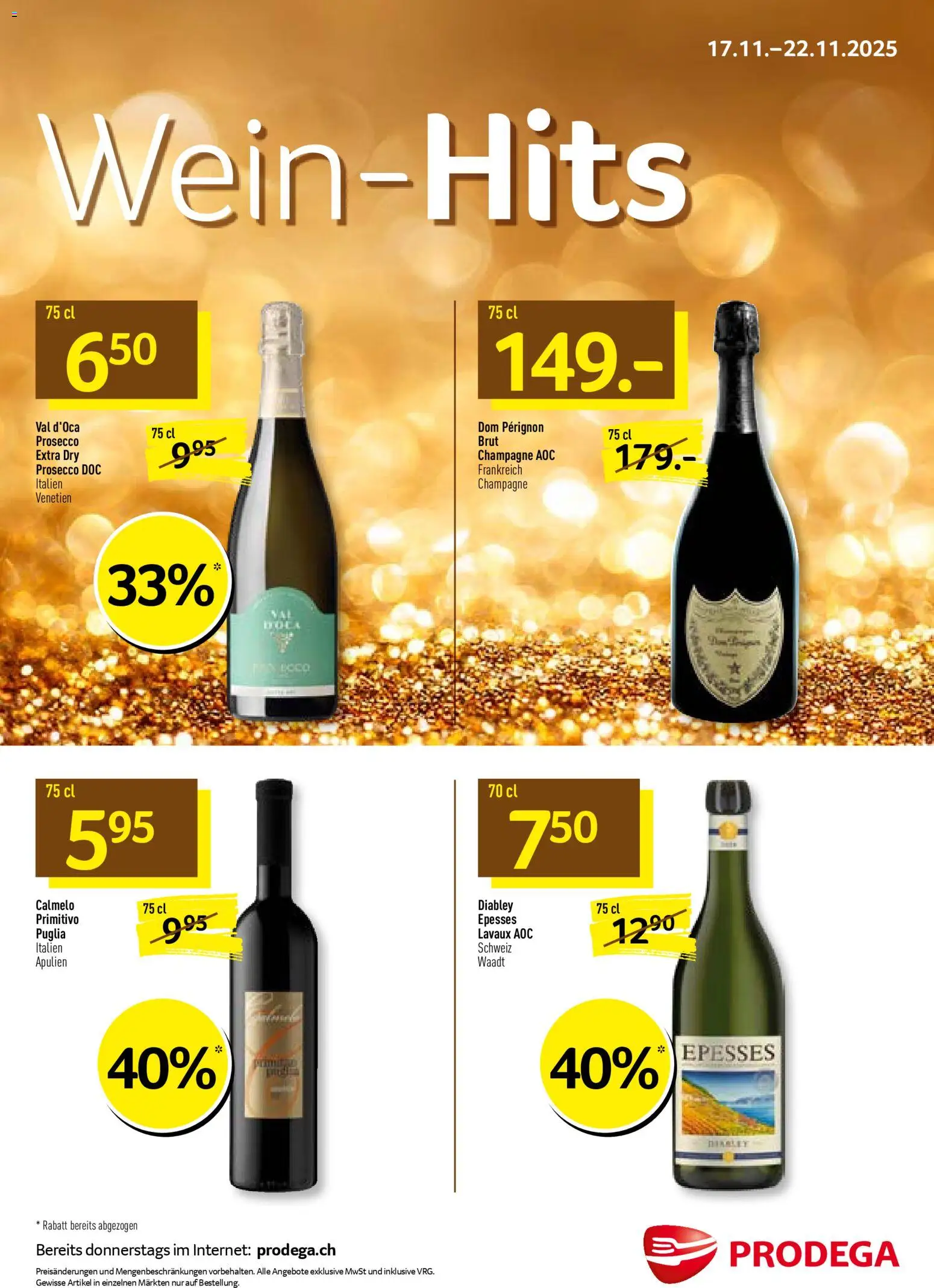 Vorschau des Merkblatts Aktionen Wein-Hits vom Shop Prodega gültig von 17.11.2025 bis 22.11.2025