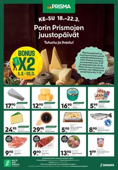 Kaupan Prisma Prisma tarjoukset - Porin Prismojen juustopäivät esikatselu, voimassa 18/03/2026