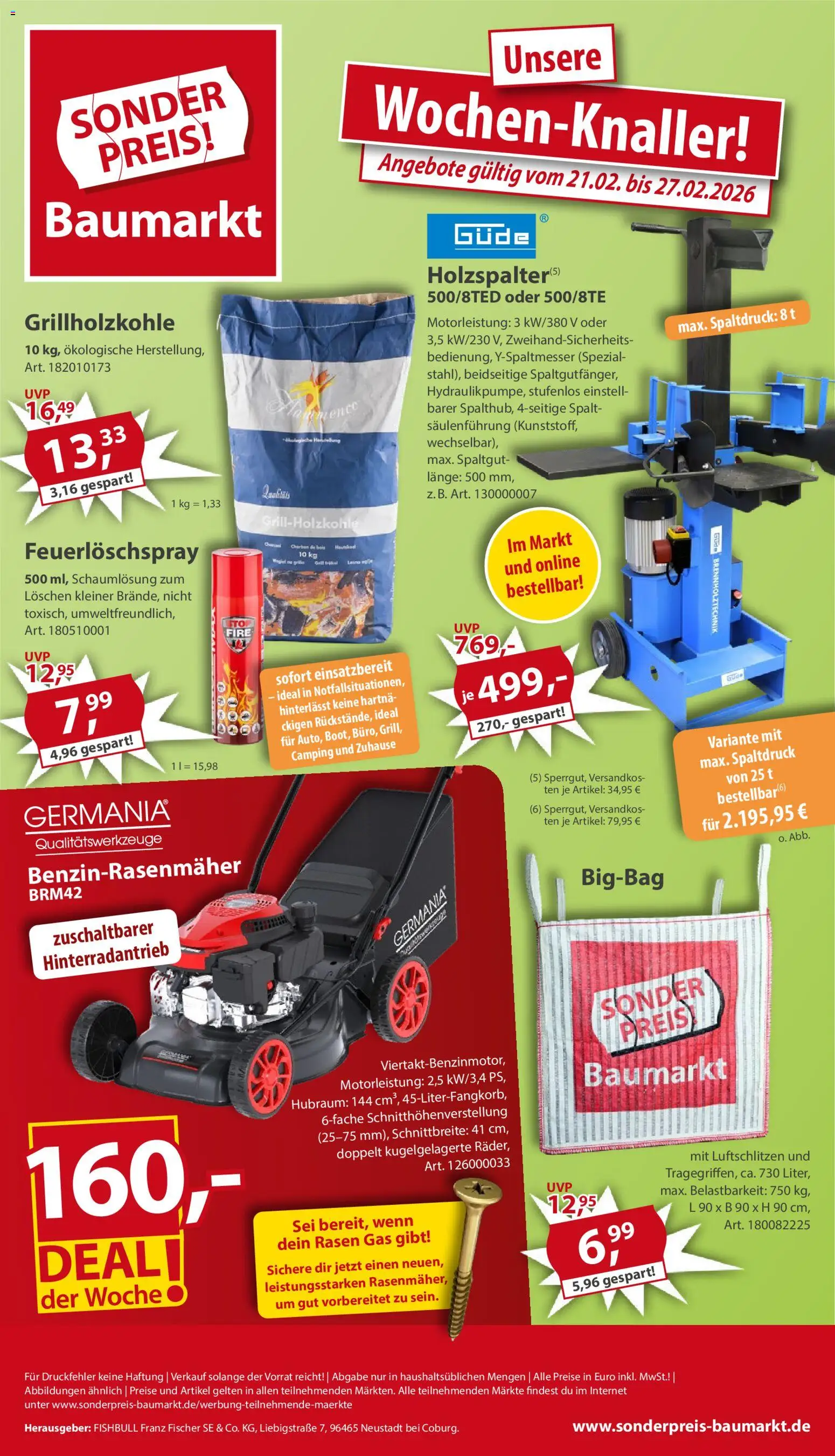 Vorschau von dem Prospekt des Geschäftes Sonderpreis Baumarkt, gültig ab dem 21.02.2026