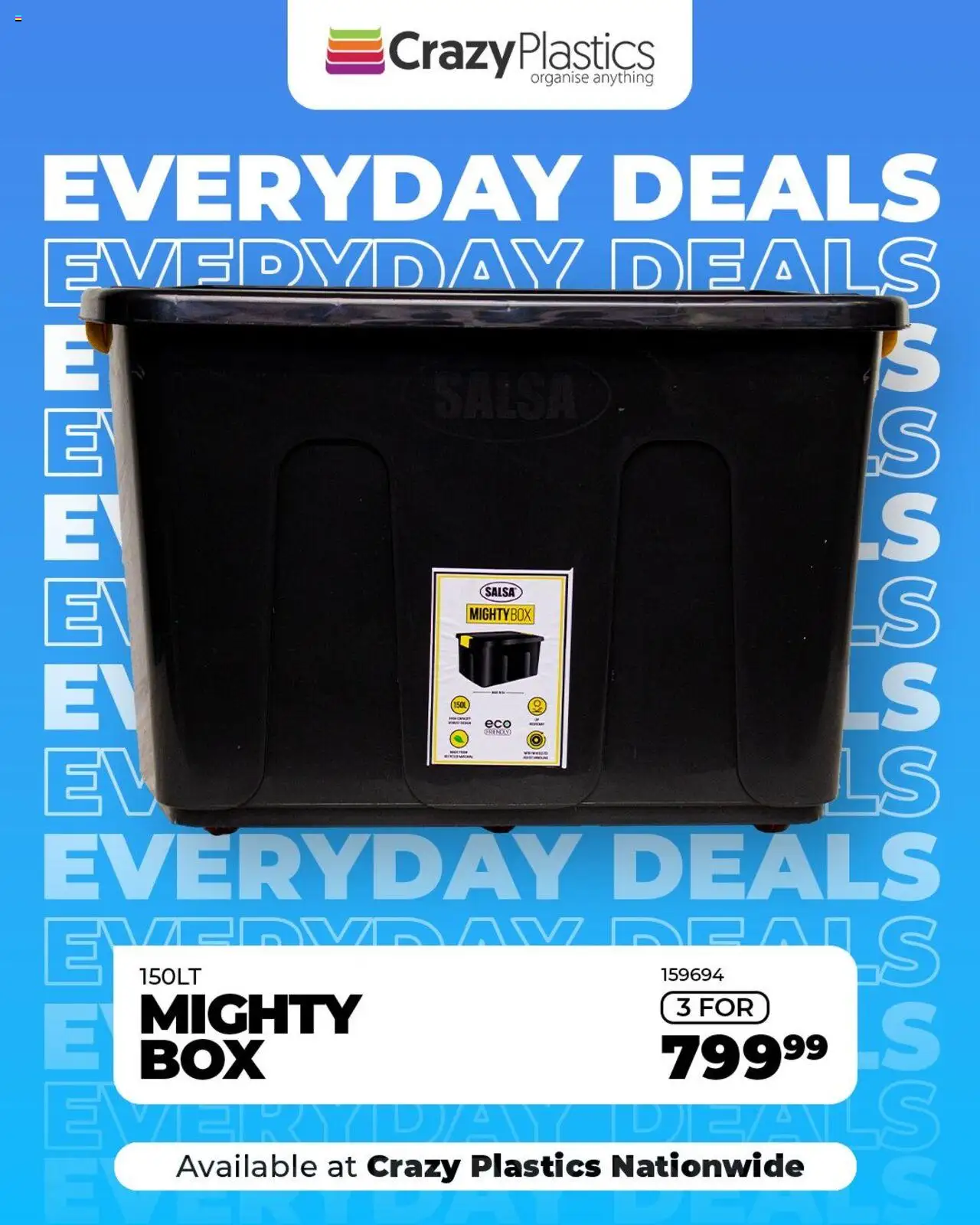 Crazy Plastics Everyday Deals from from Wednesday 13/08/2025 > Promotions