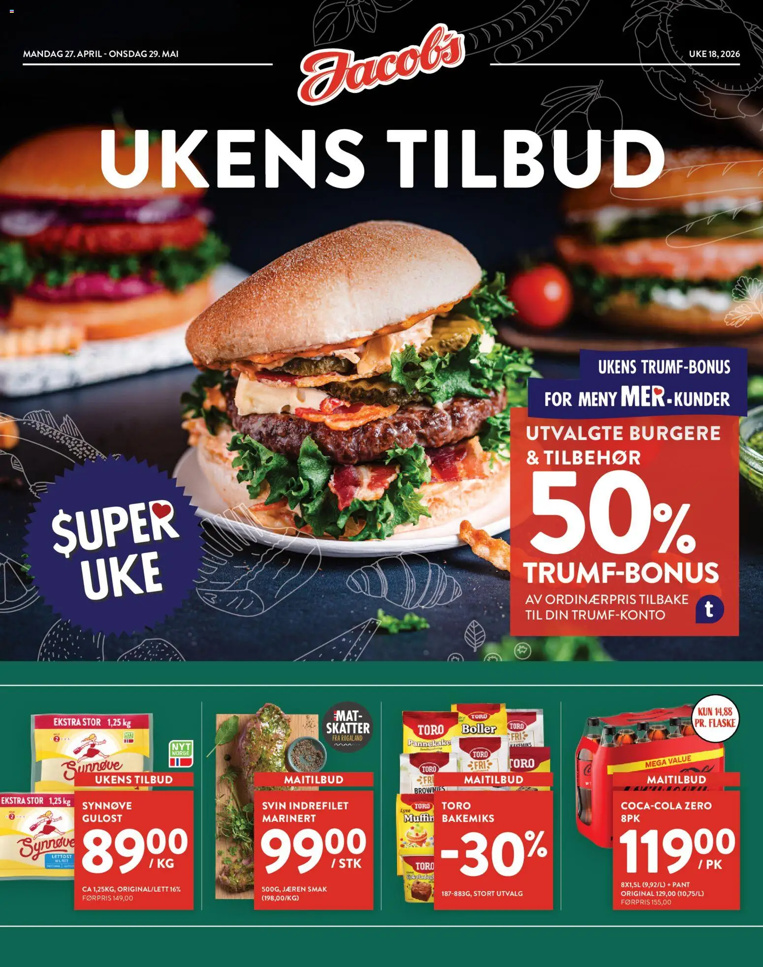 Forhåndsvis Jacobs kundeavis fra butikk Jacobs gyldig fra 27/04/2026