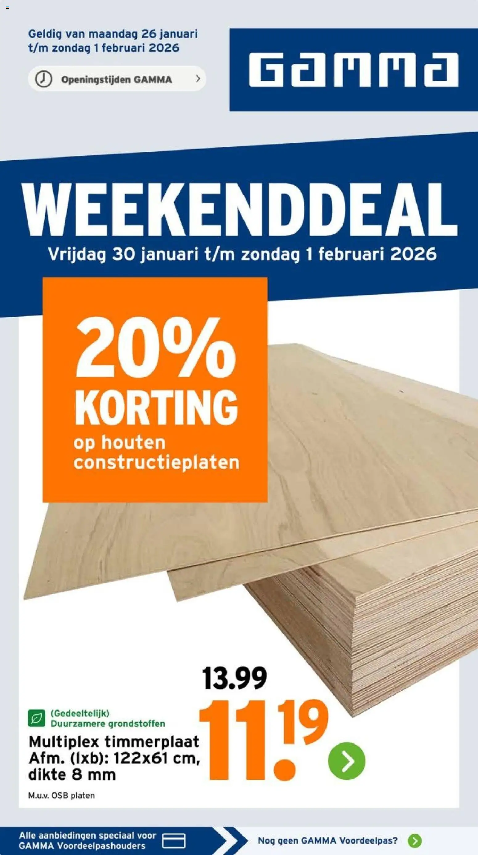 Voorbeeld van Weekenddeal van winkel GAMMA geldig vanaf 26-01-2026