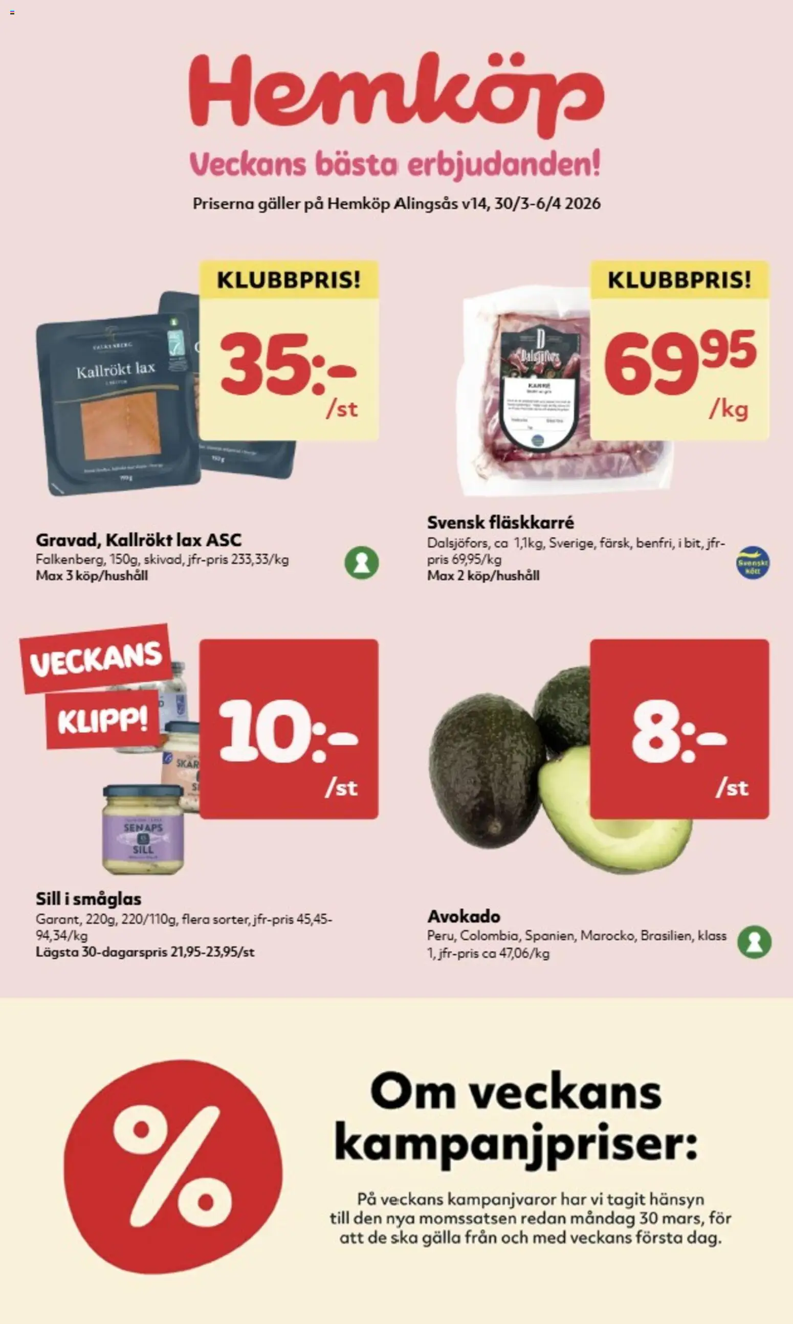 Förhandsgranska reklamblad Hemköp erbjudanden från butik Hemköp gäller från 30/03/2026